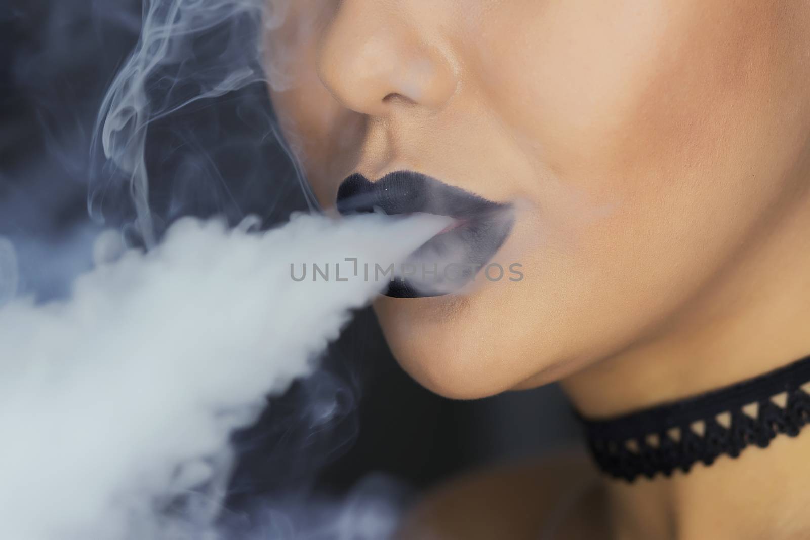 Portrait of girl in a hookah. with the smoke one more view by 3KStudio