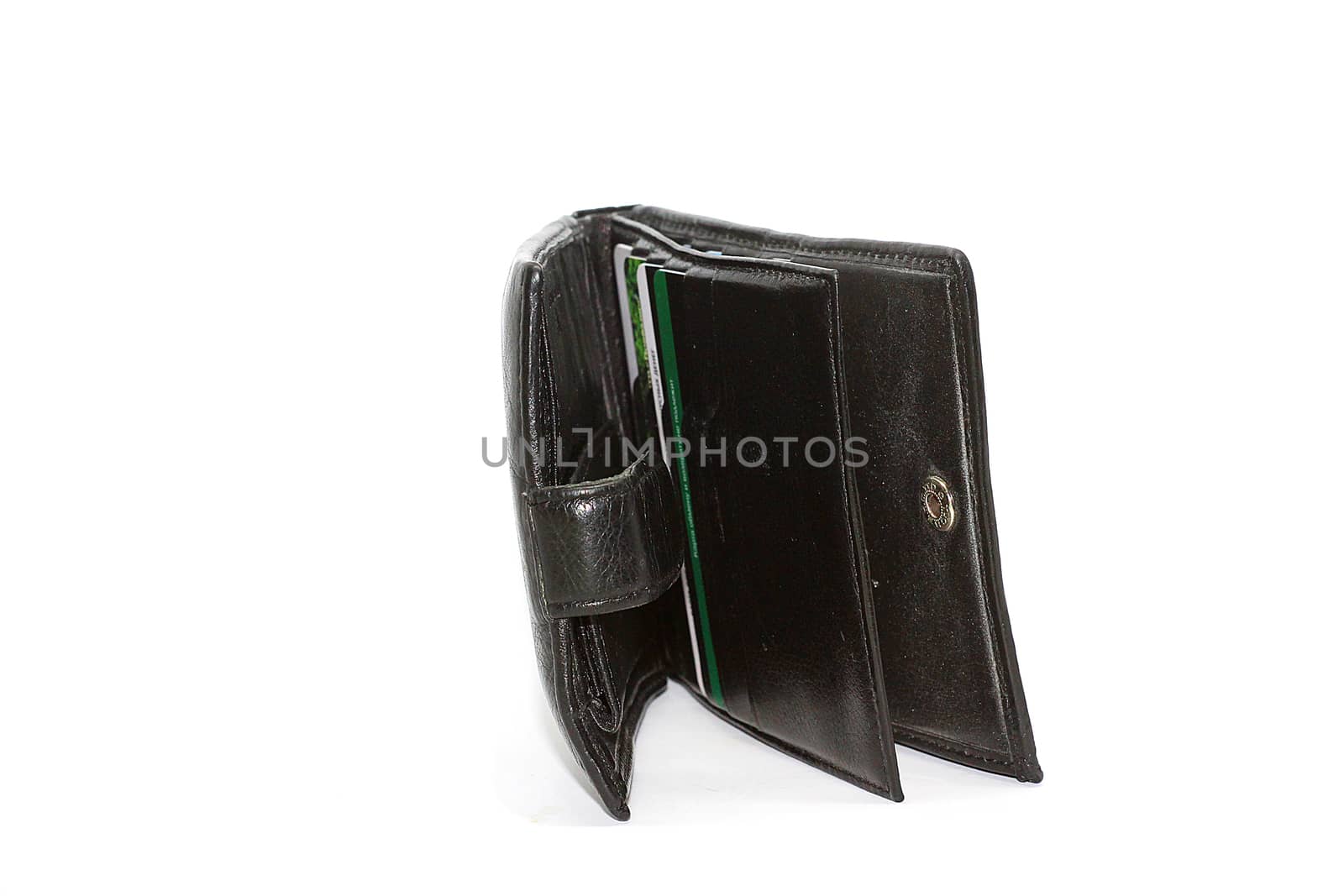 Black Wallet isolated white background.