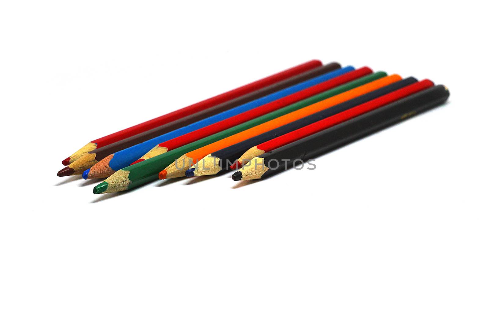 Colorful pencils isolated on white background by nolimit046