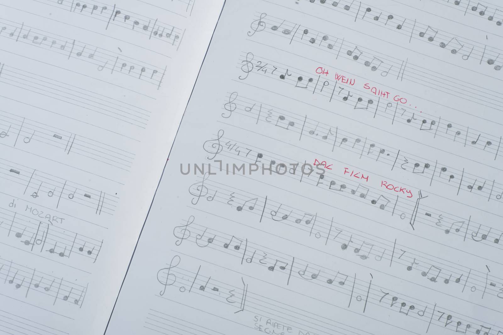 pages of the musical score hand written