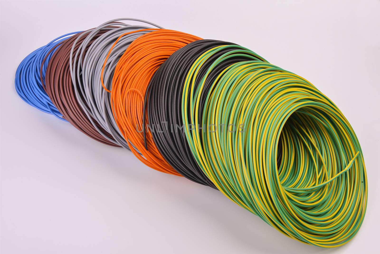 skein of colored electric wire