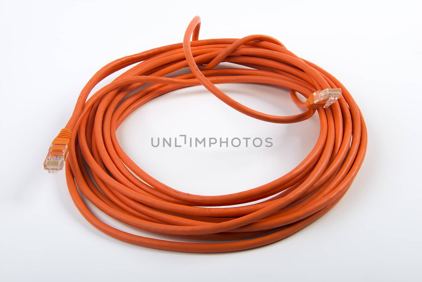 red ethernet cable coiled