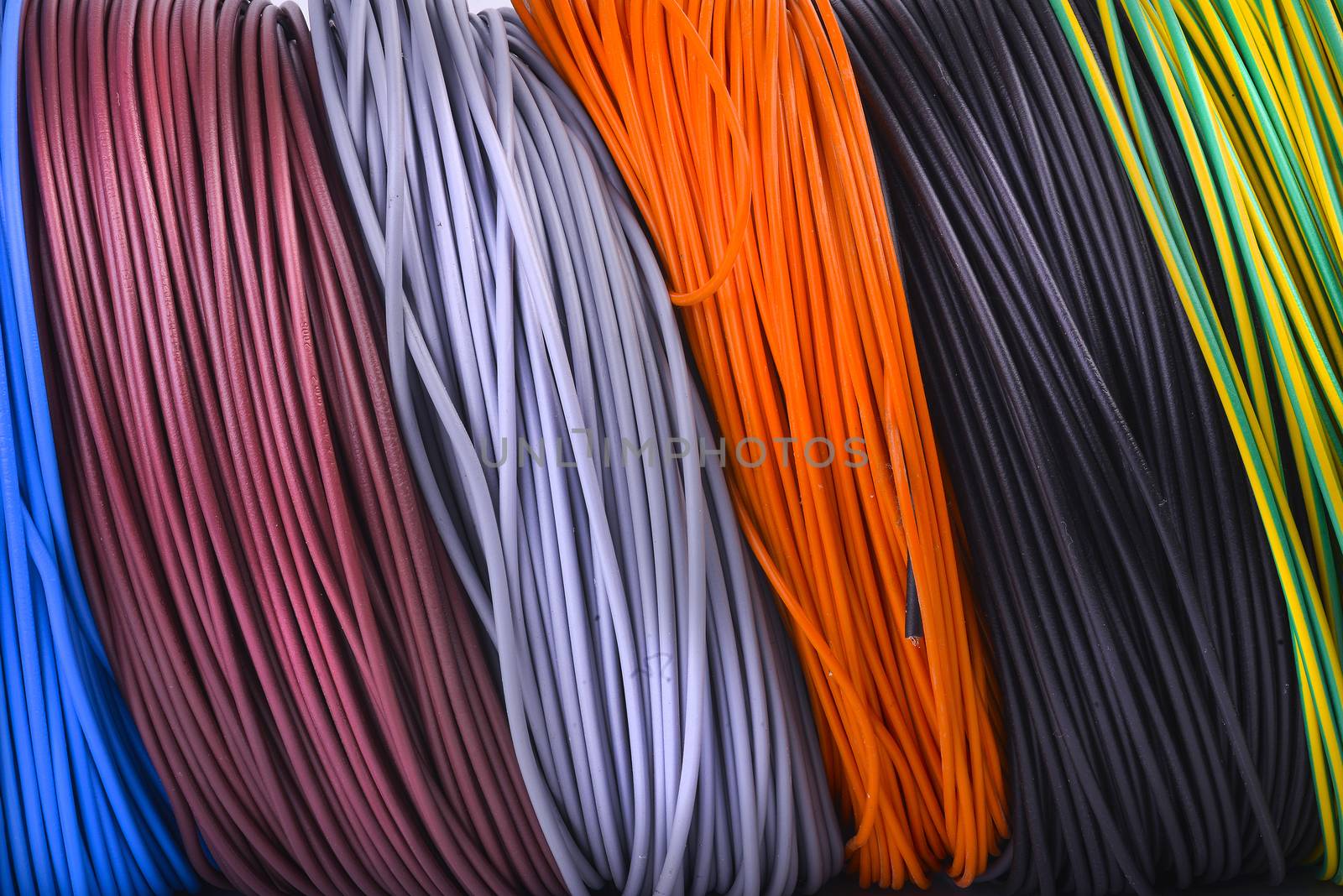 skein of colored electric wire