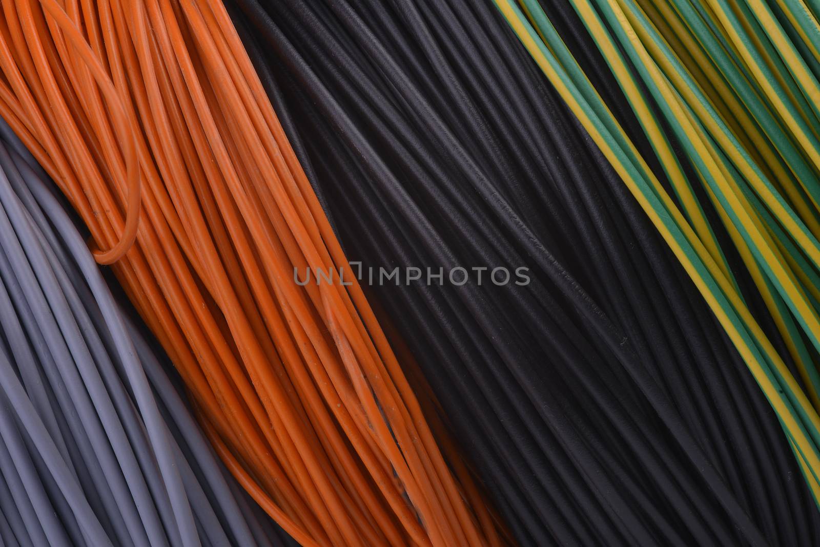 skein of colored electric wire