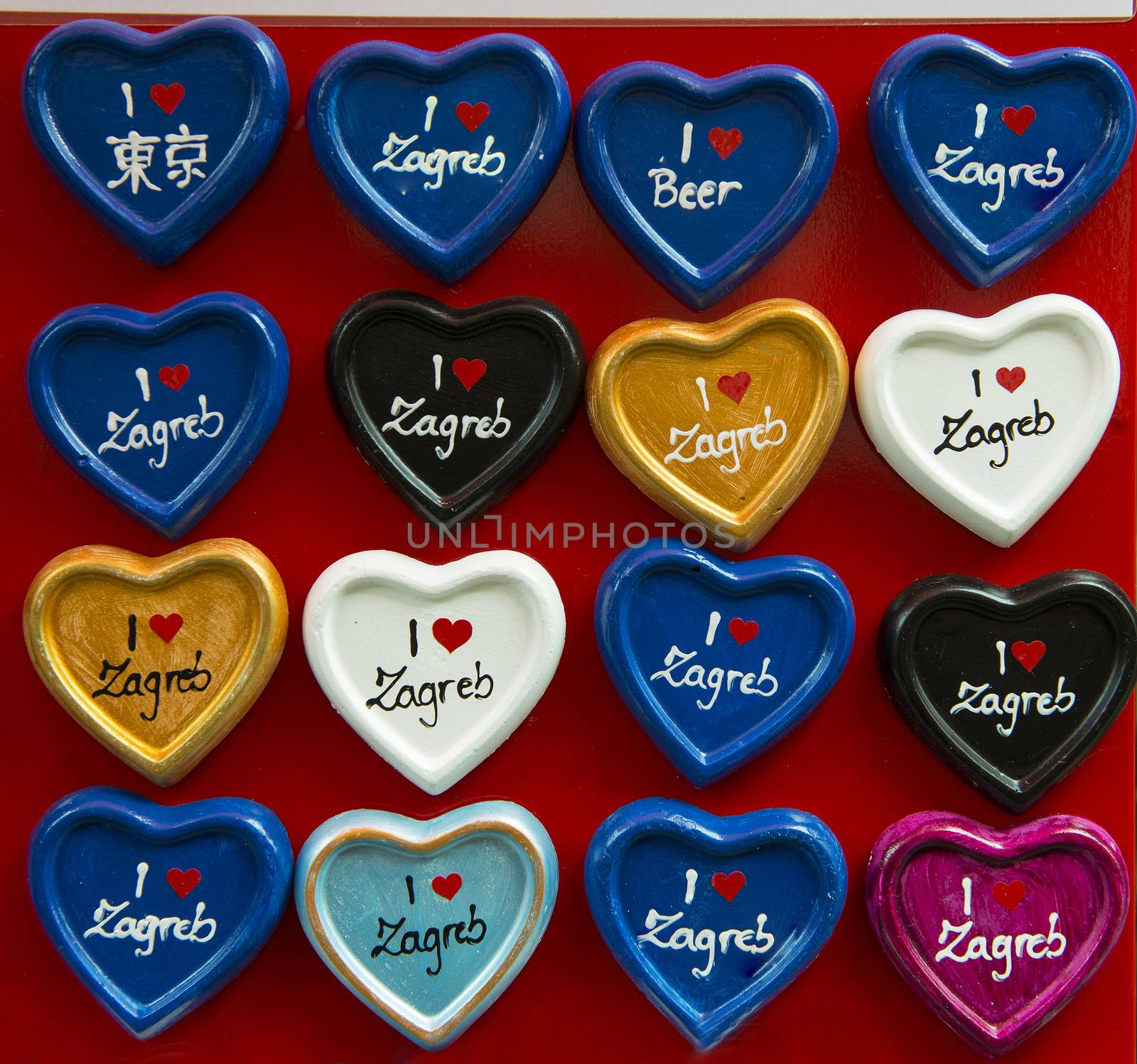 I love Zagreb colored heart souvenir