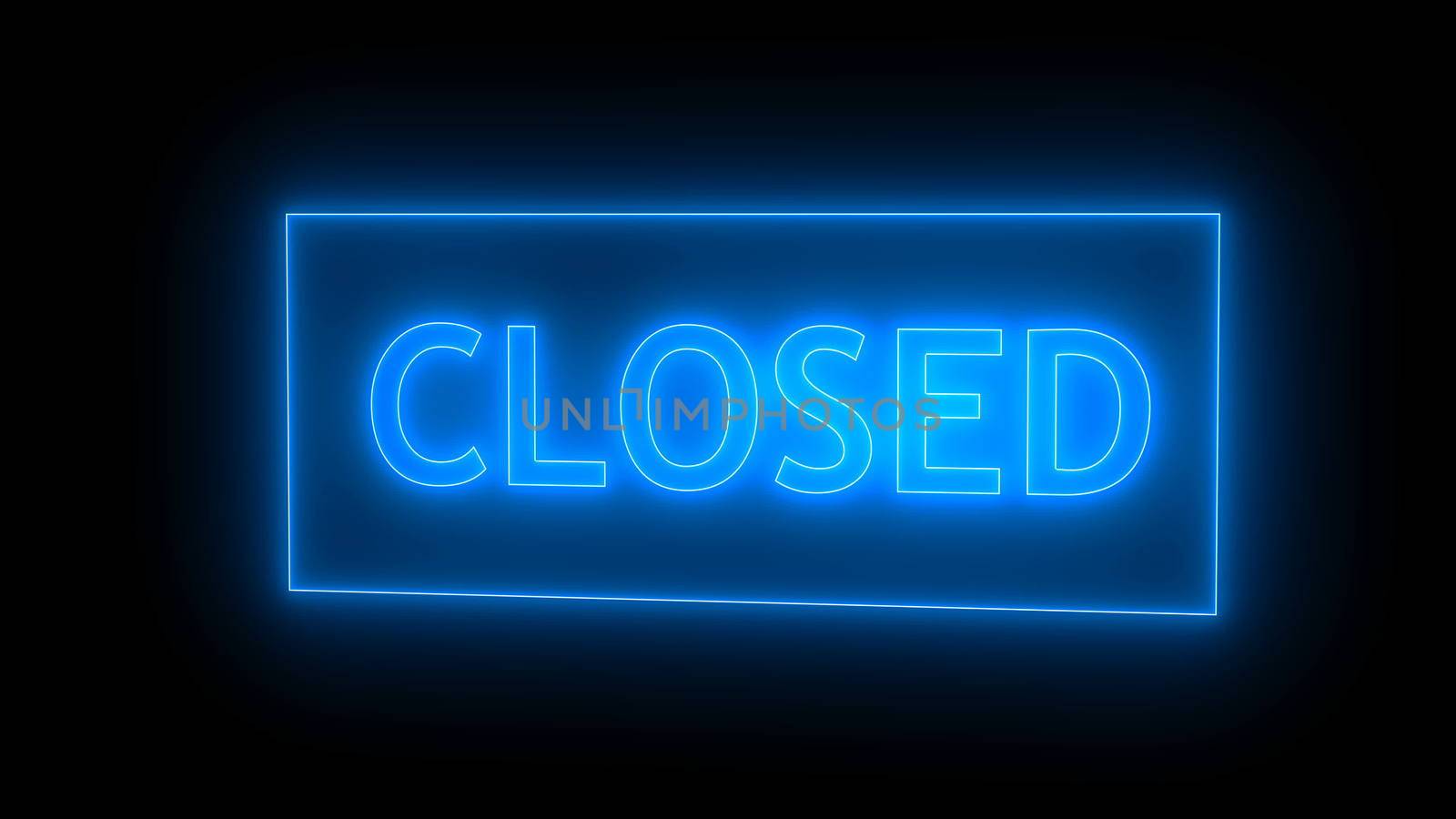 Closed neon sign. 3d rendering by nolimit046