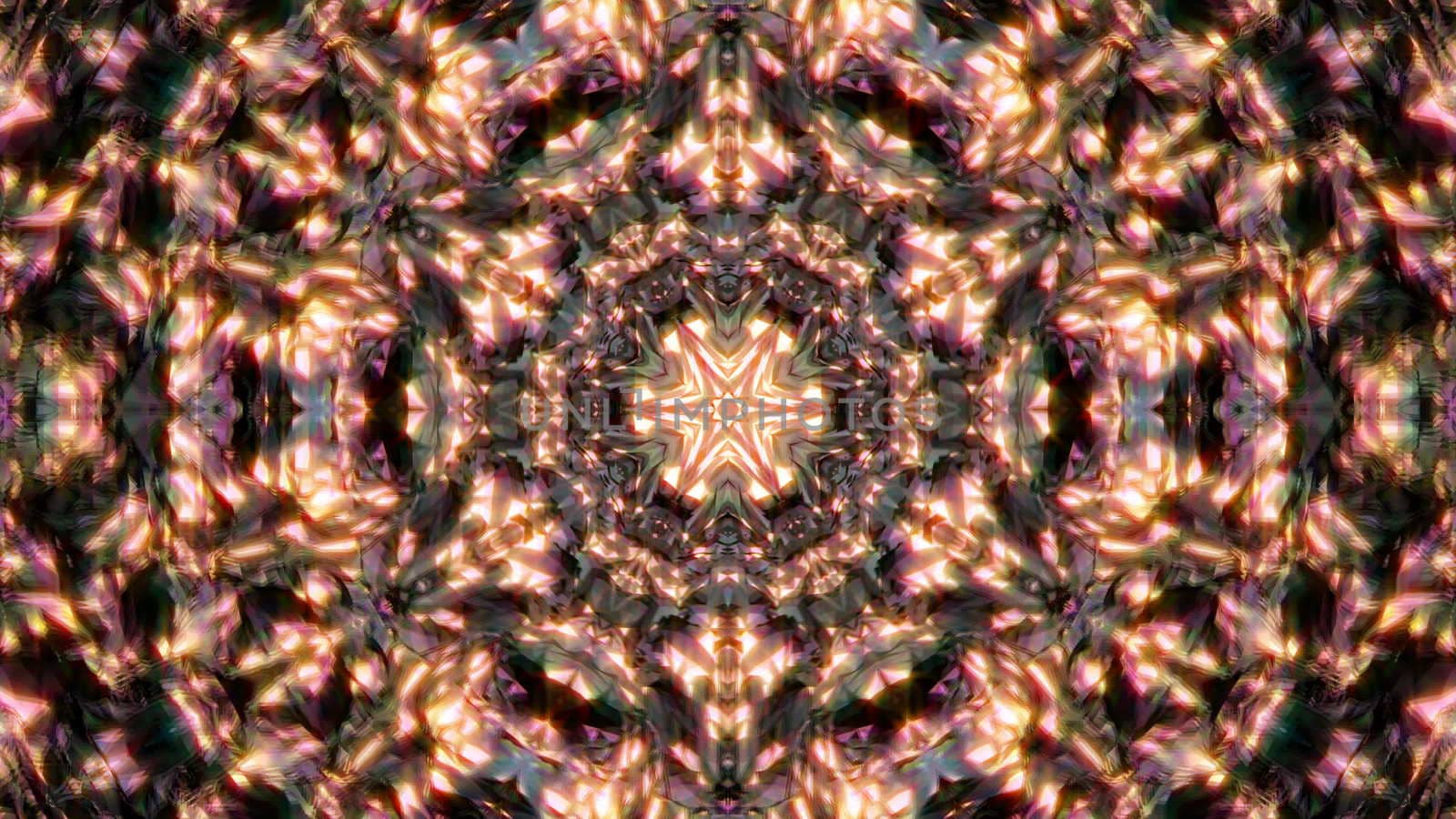 Abstract background with diamond kaleidoscope. 3d rendering