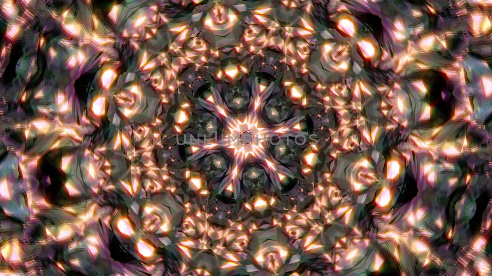 Abstract background with diamond kaleidoscope. 3d rendering