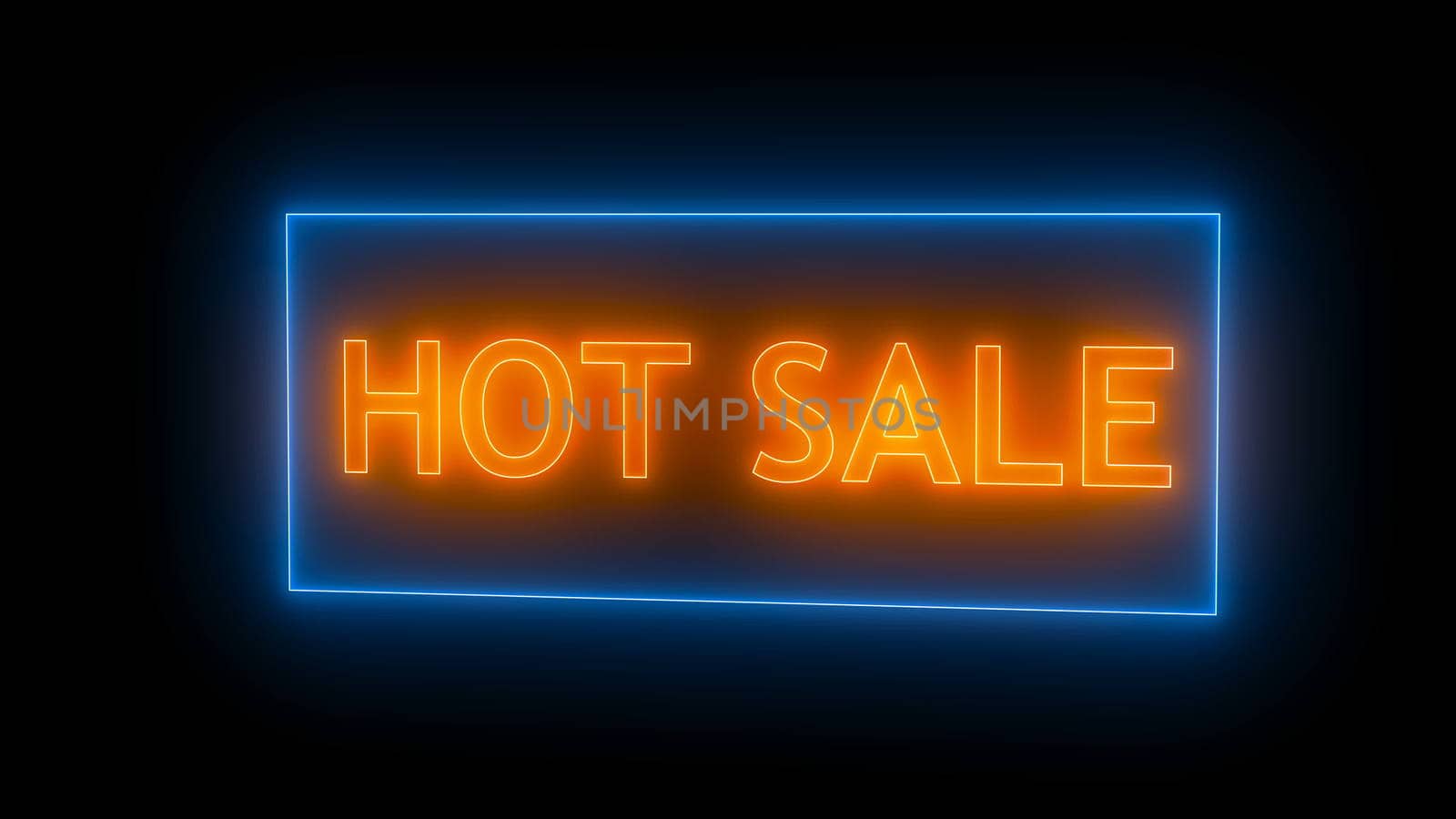 Neon hot sale sign. Digital illustration. 3d rendering
