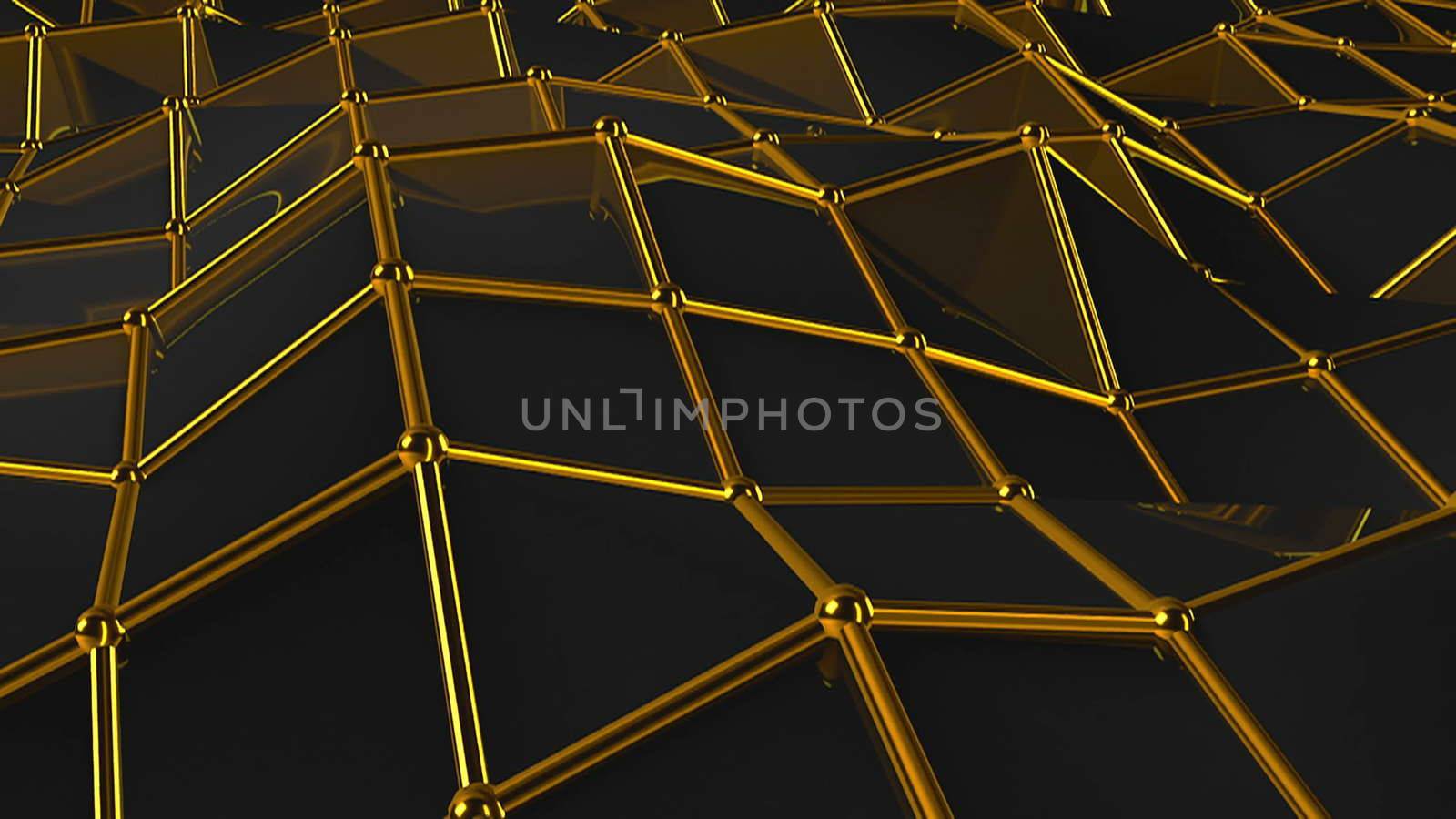 Black Low Poly Abstract Background. Digital illustration. 3d rendering