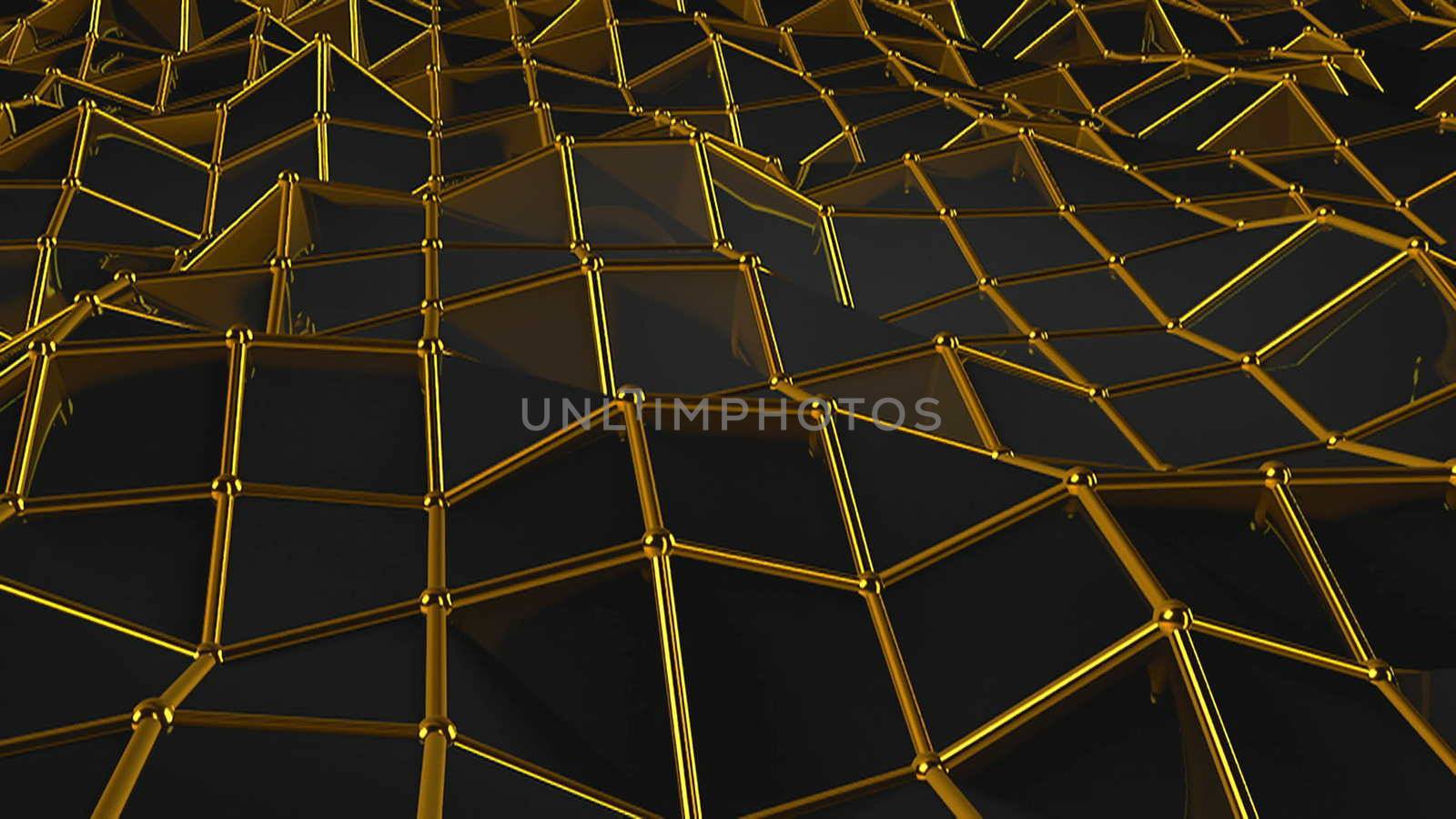 Black Low Poly Abstract Background. Digital illustration. 3d rendering
