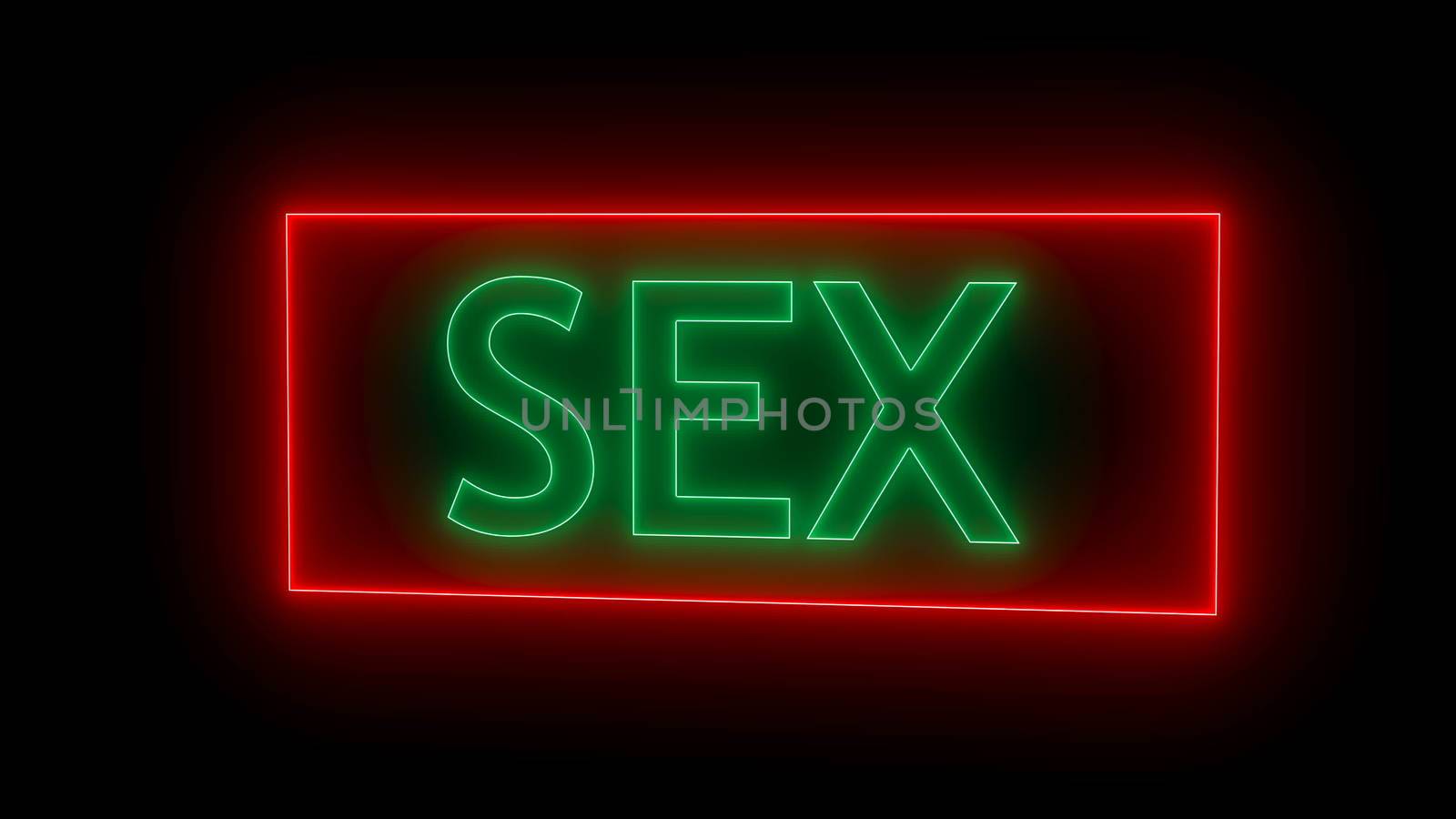Neon Sex sign. 3d rendering by nolimit046