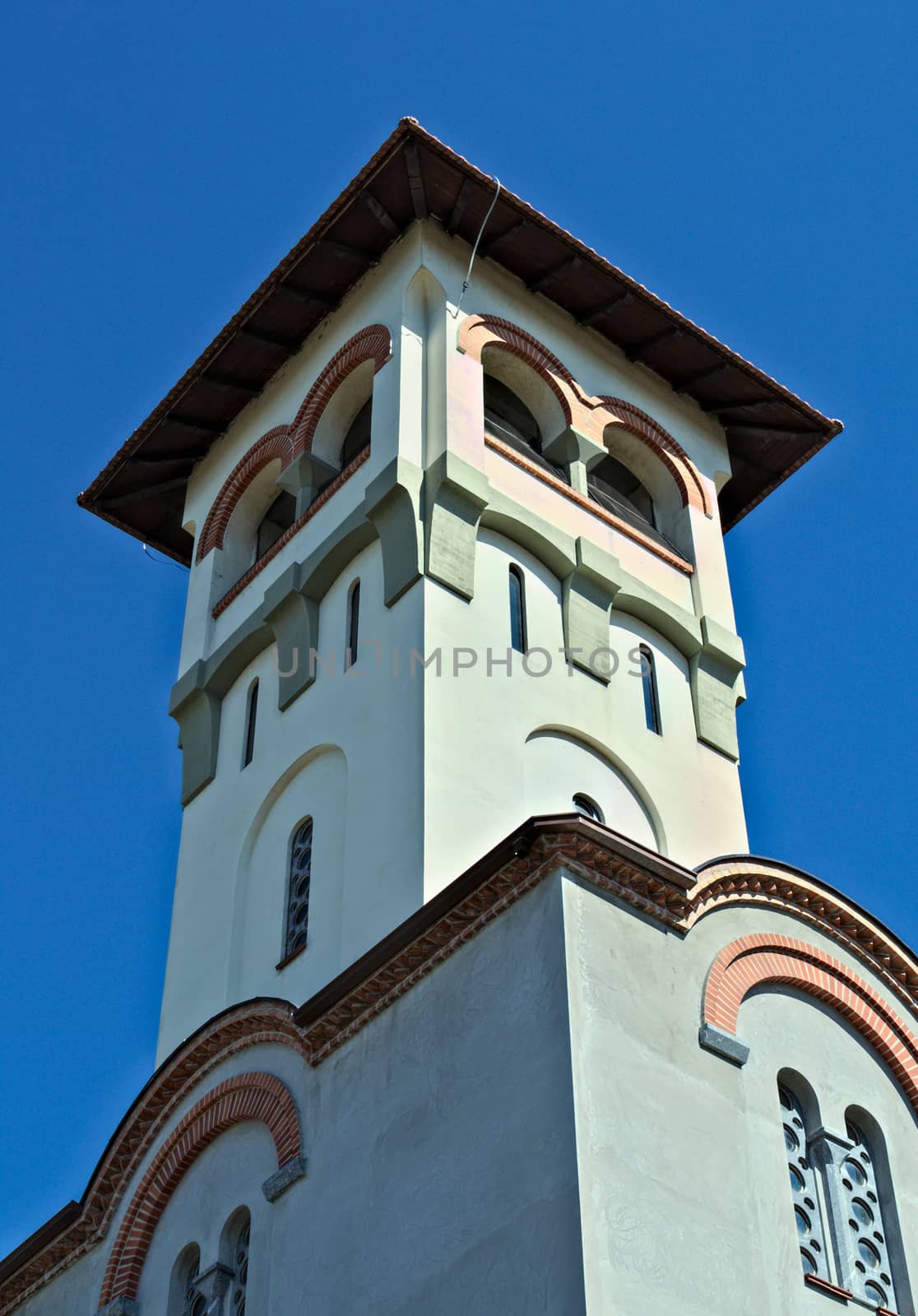 Bell tower on orthodox church in Novi Sad by sheriffkule