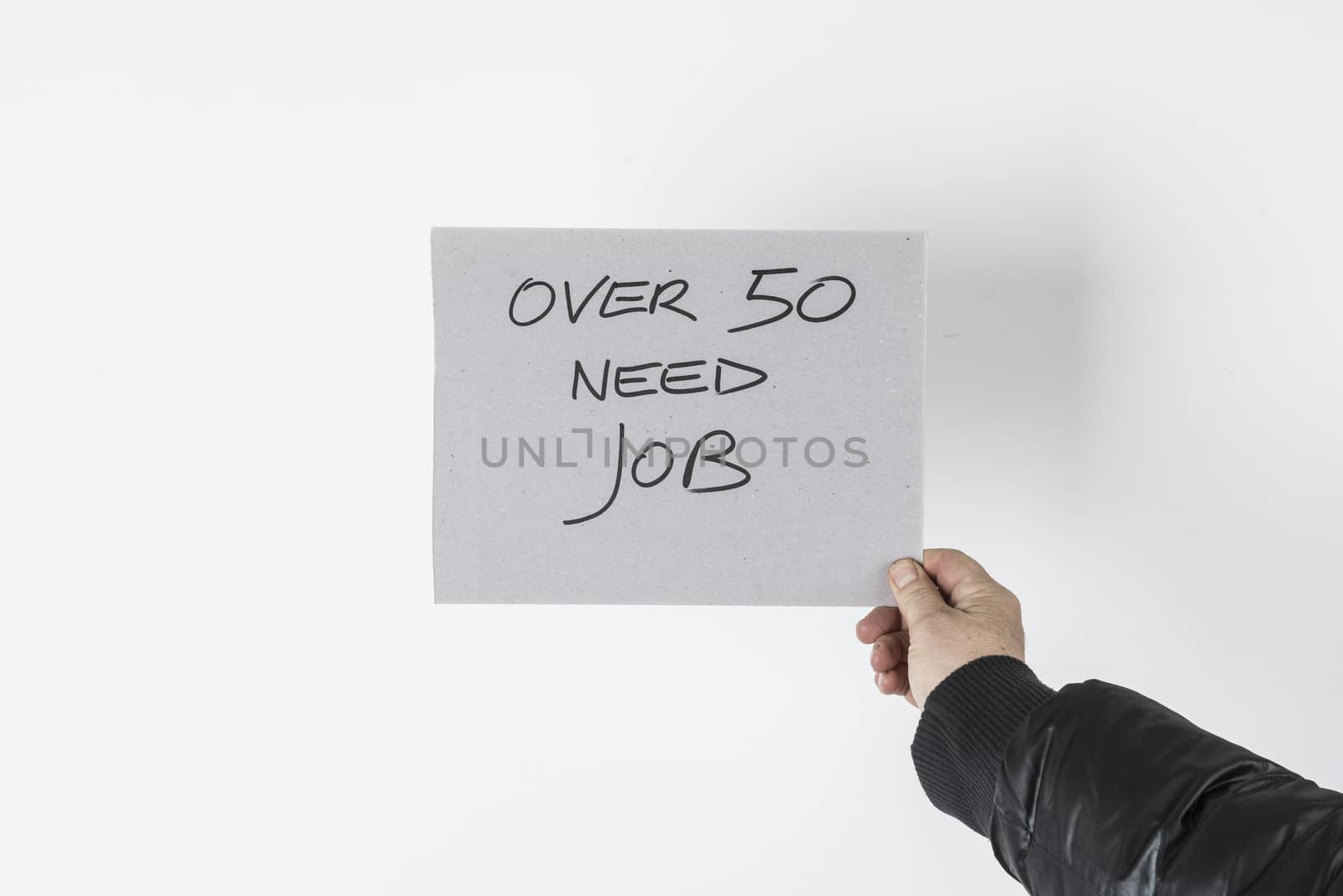 a sign with the word job search in hand