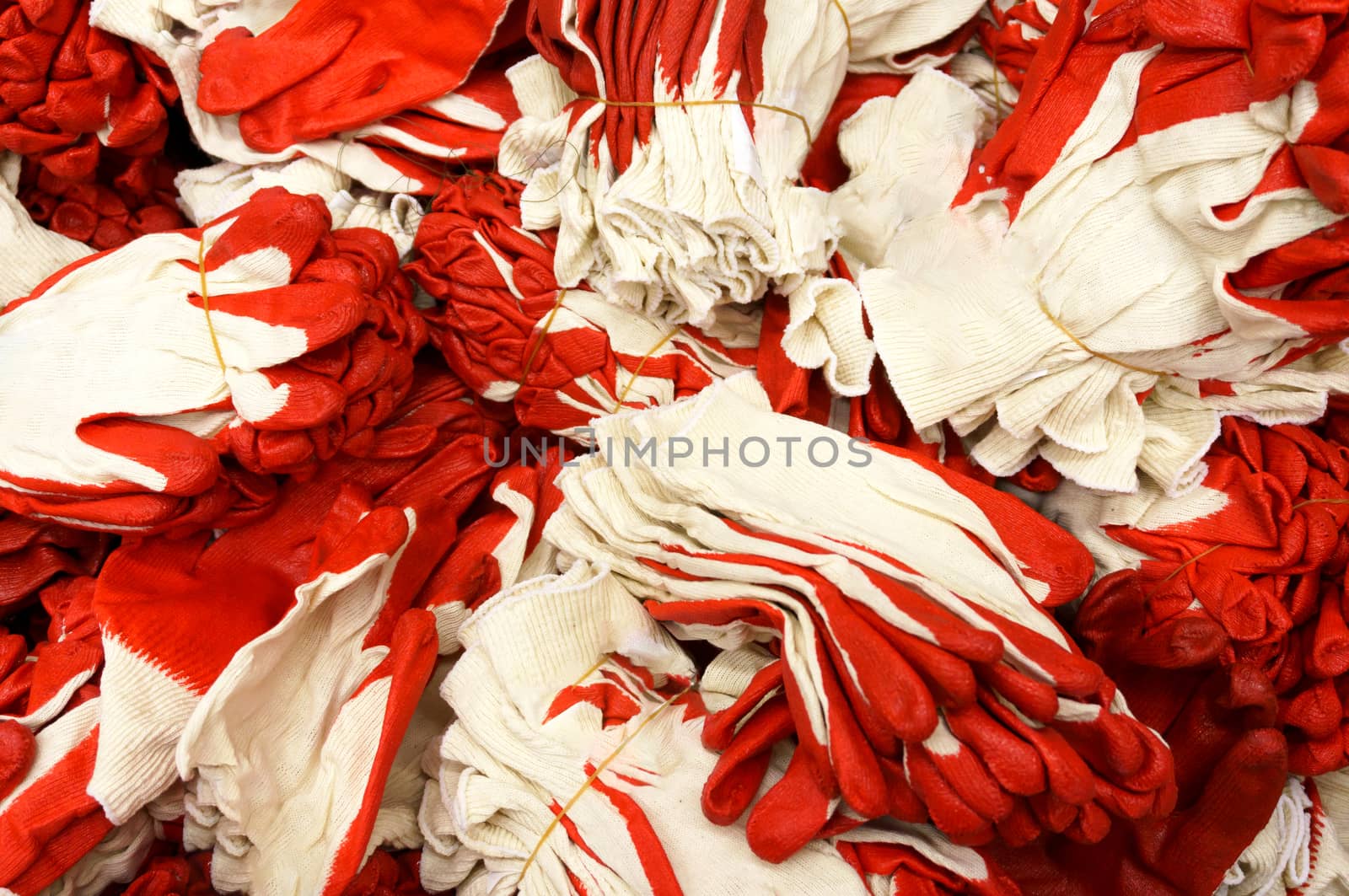 Closeup shot of big pile of work gloves