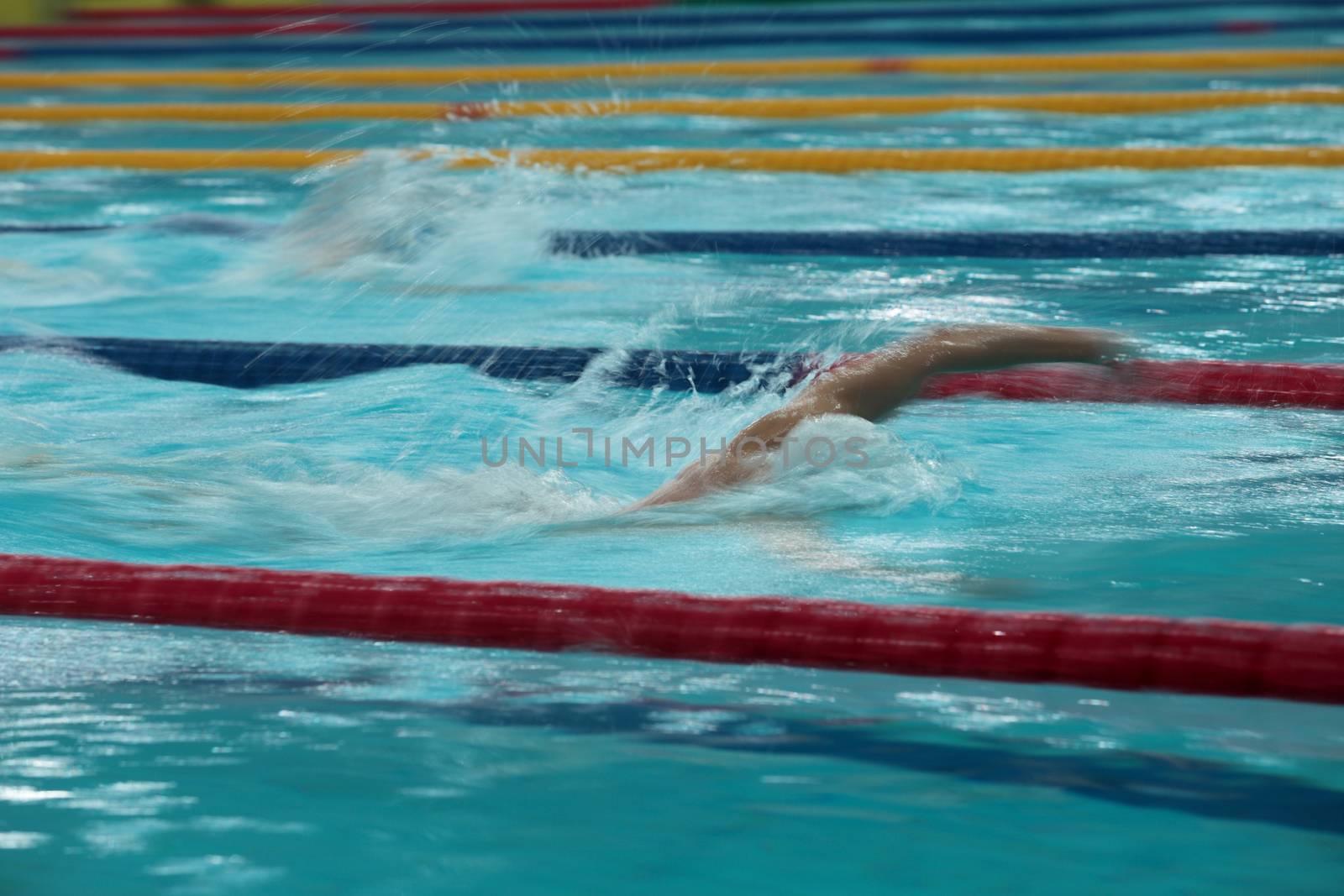 swimming Fast swimmer motion blur