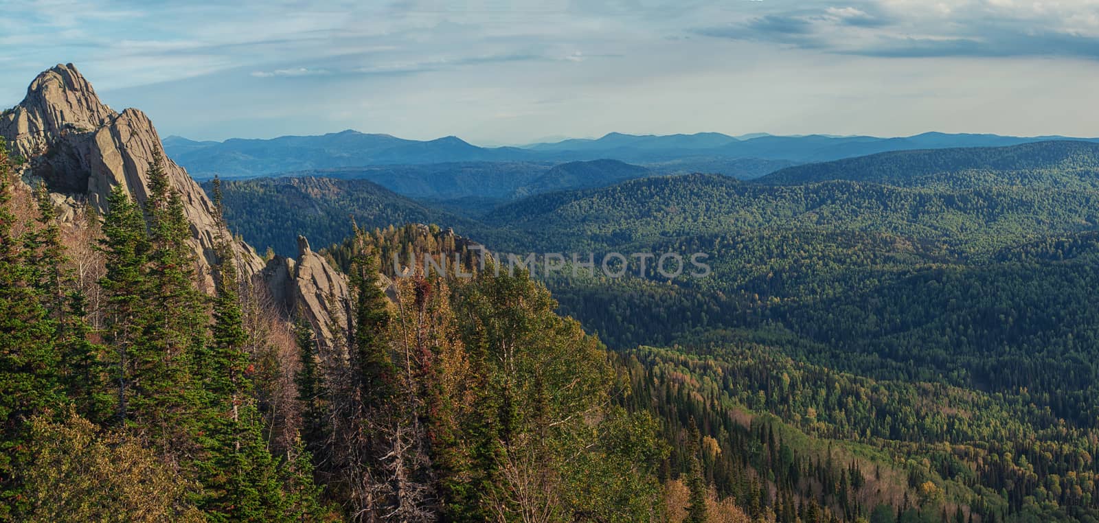 Beauty view in mountains of Altai. Kolyvan range - a mountain range in the north-west of the Altai Mountains, in the Altai Territory of Russia