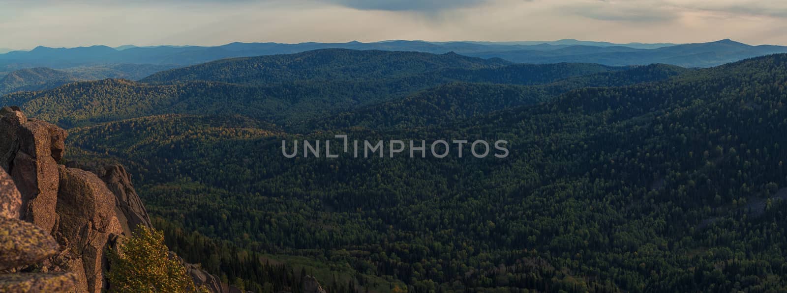 Beauty view in mountains of Altai. Kolyvan range - a mountain range in the north-west of the Altai Mountains, in the Altai Territory of Russia