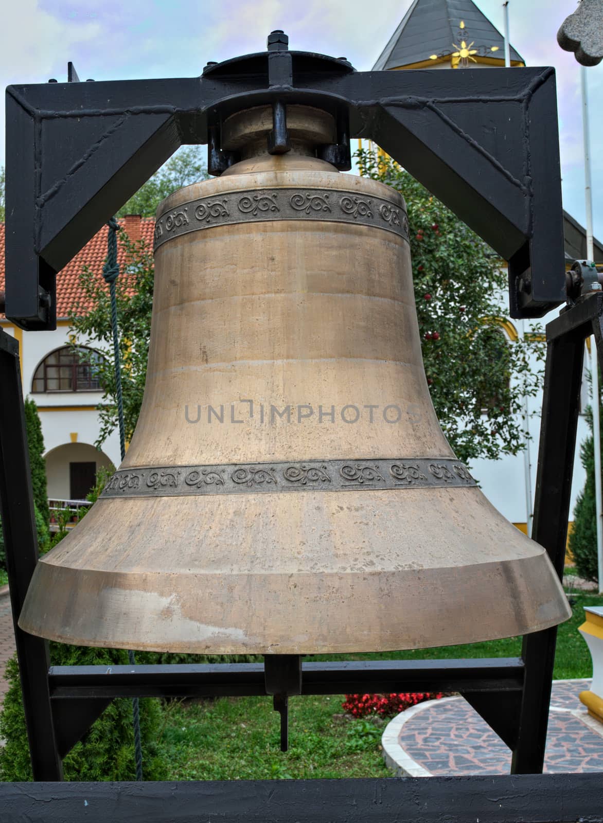 Big bronze bell in monastery in Serbia