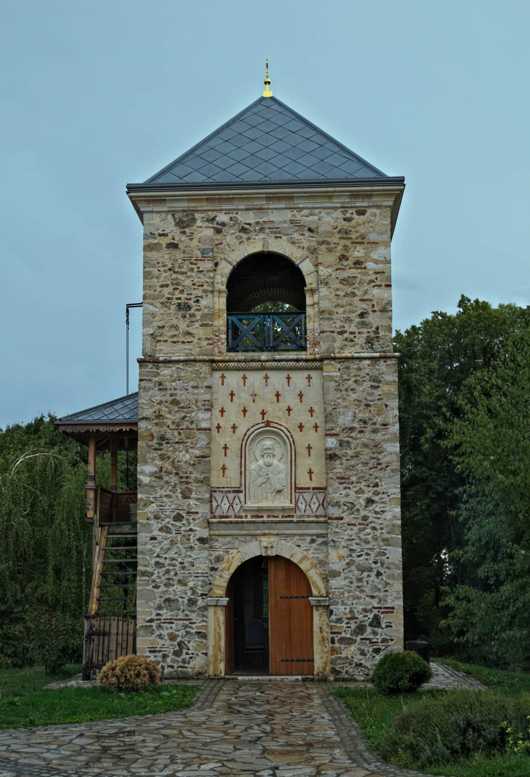 Stone tower at monastery Hopovo, Serbia