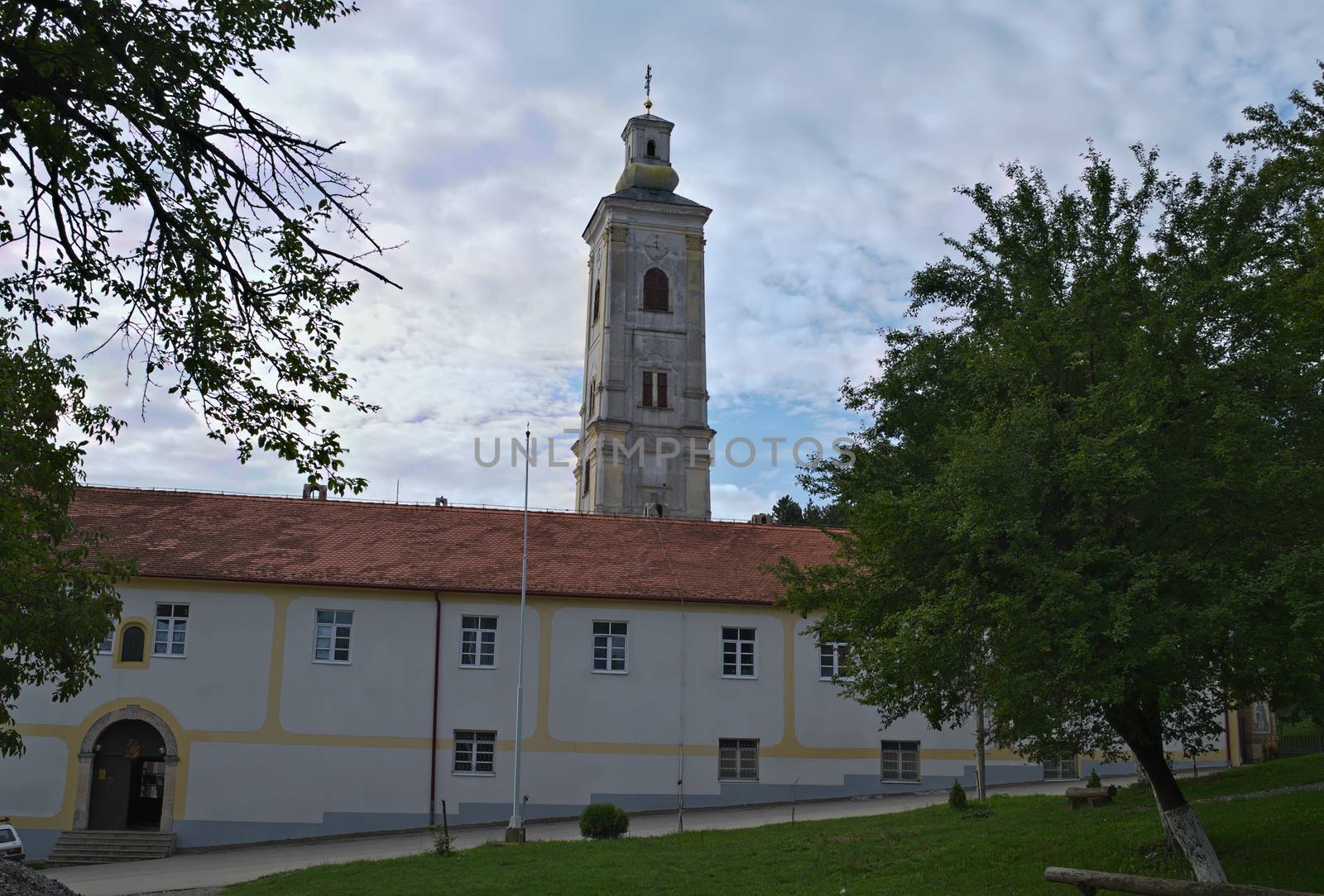 View on Monastery Big Remeta, Serbia, and clouds in background by sheriffkule