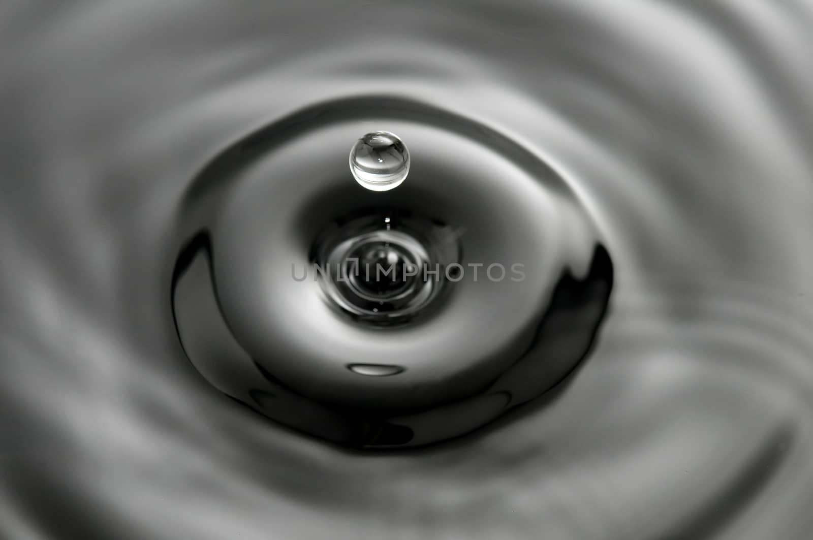 a drop that falls into the water