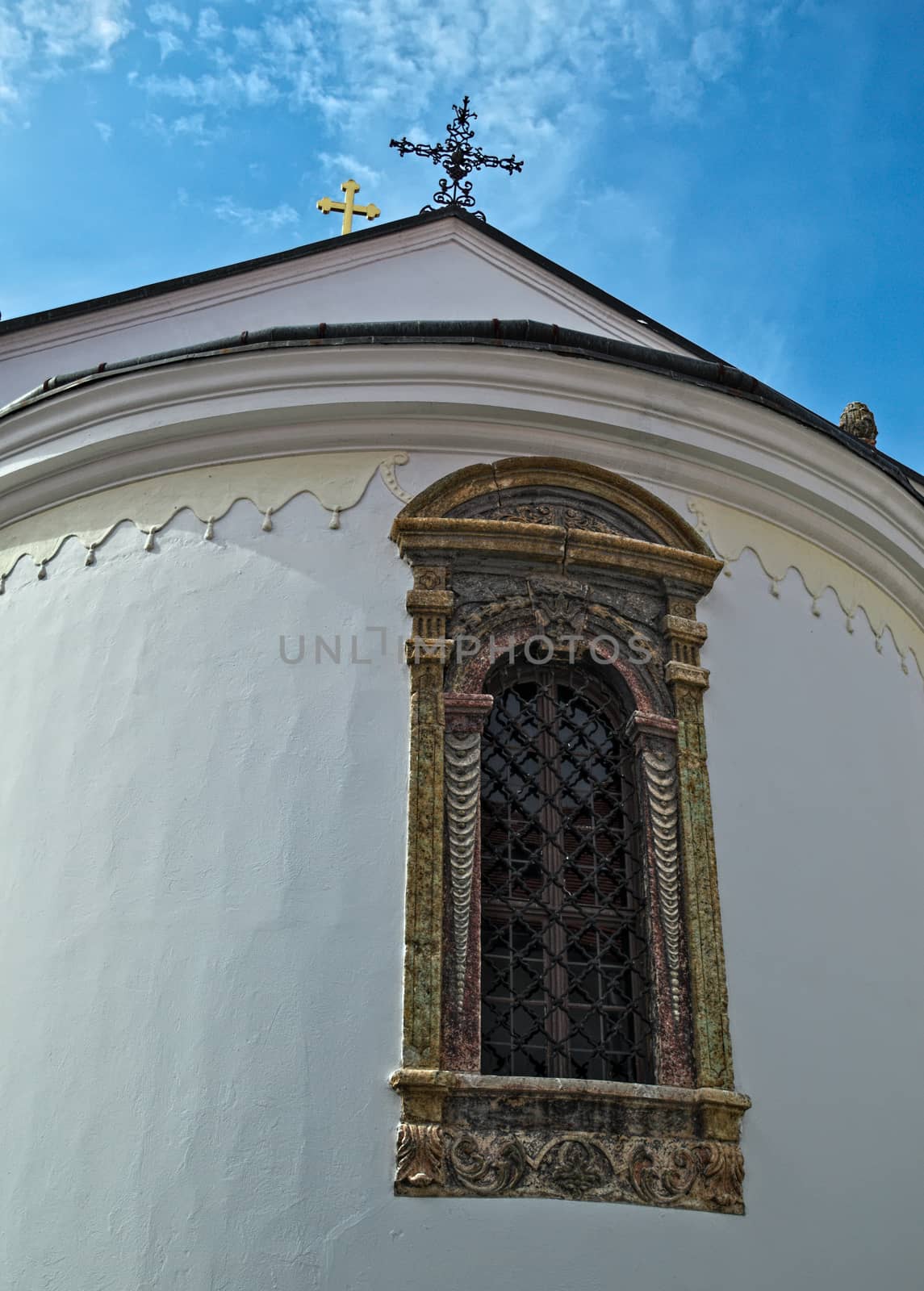 Window on a church at monastery Krusedol in Serbia by sheriffkule