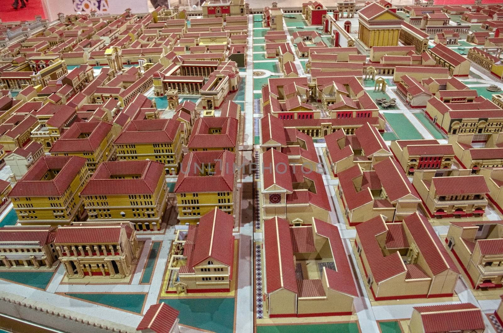 Miniature cardboard reconstruction of ancient roman city