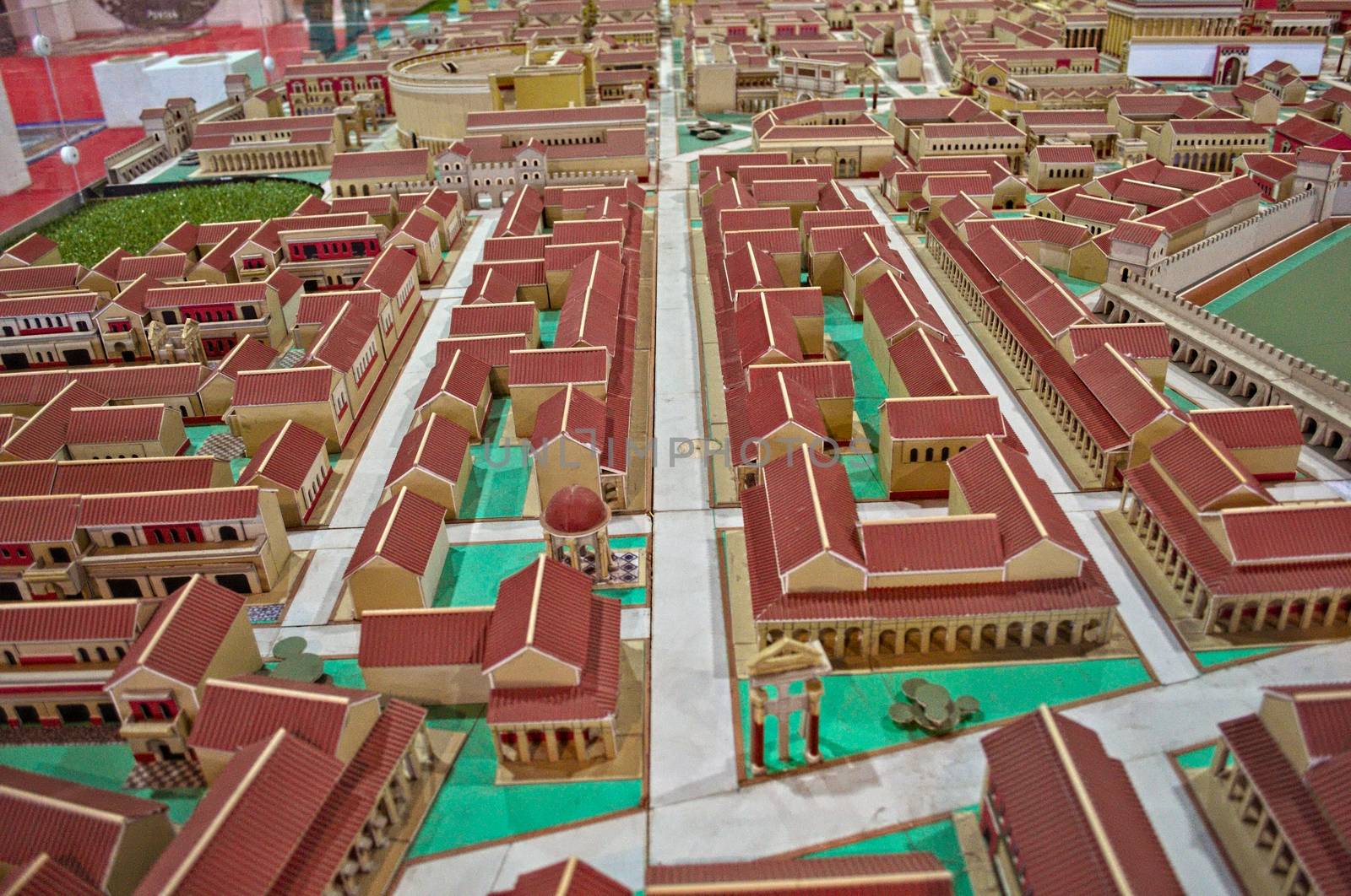 Miniature cardboard reconstruction of ancient roman city