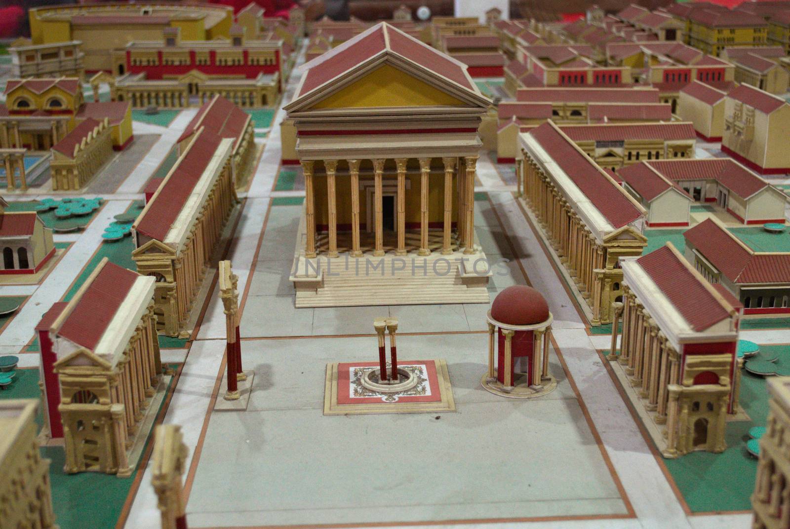 Miniature cardboard reconstruction of ancient roman city