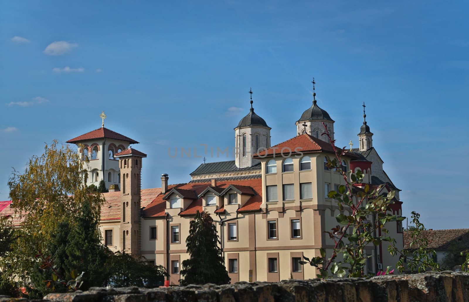 View at monastery complex Kovilj, Serbia by sheriffkule