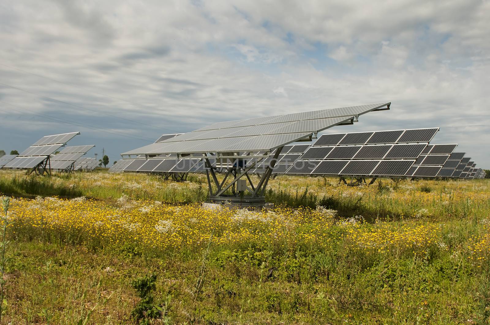 a park for the production of electricity with solar panels