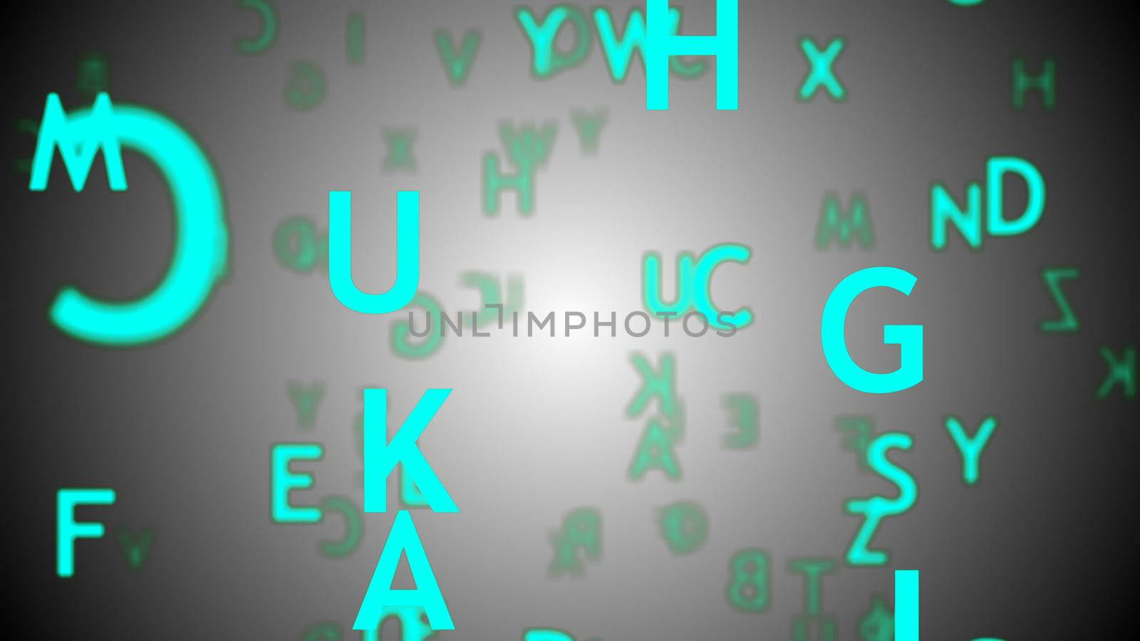 Abstract background with letters. Seamless loop