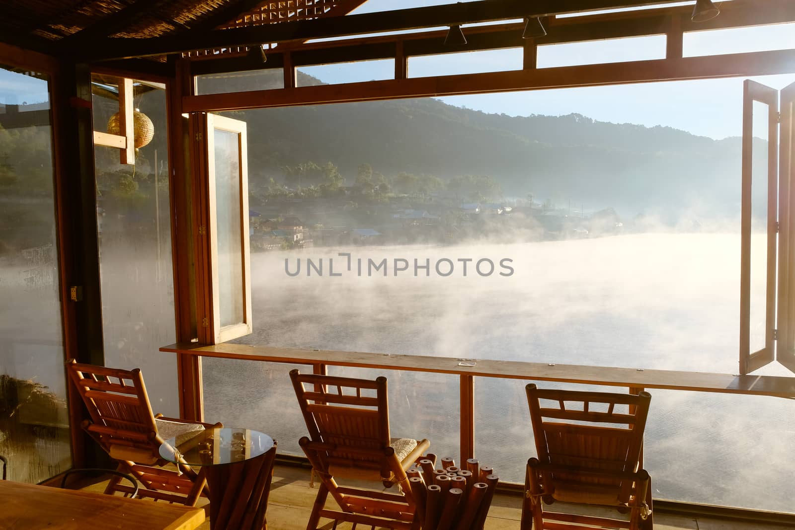 Dawn at Ban Rak thai Lake in Mae Hong Son province ,Thailand