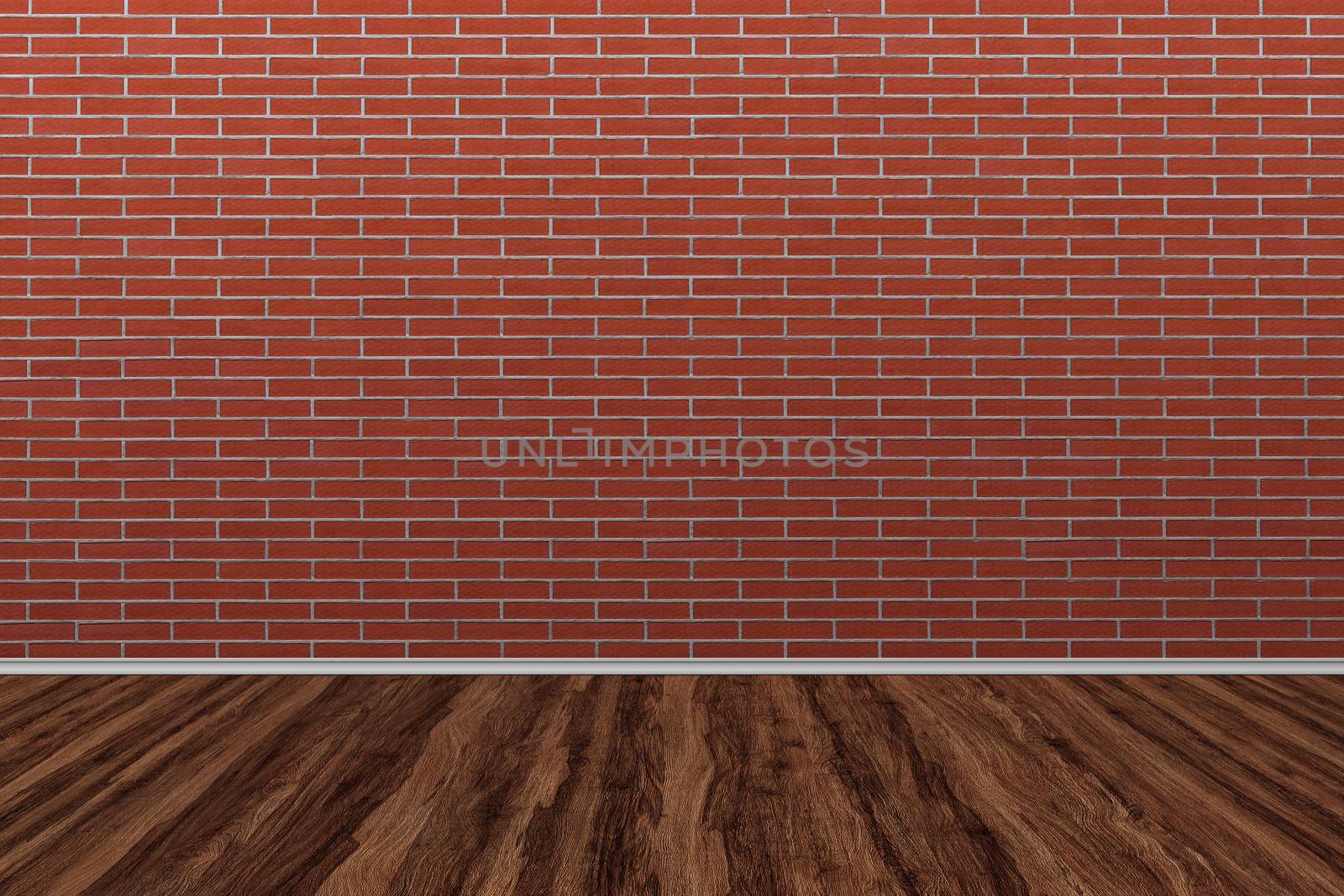 Old brick wall with old wooden floor. Old Room Background. by ivo_13