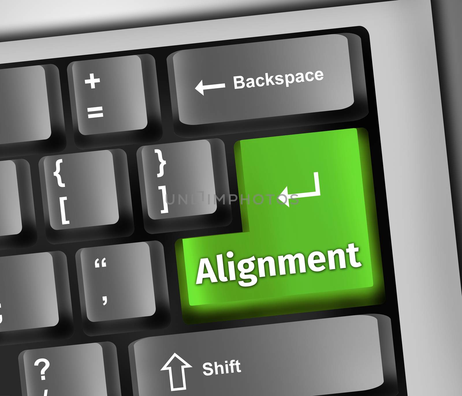 Keyboard Illustration with Alignment wording