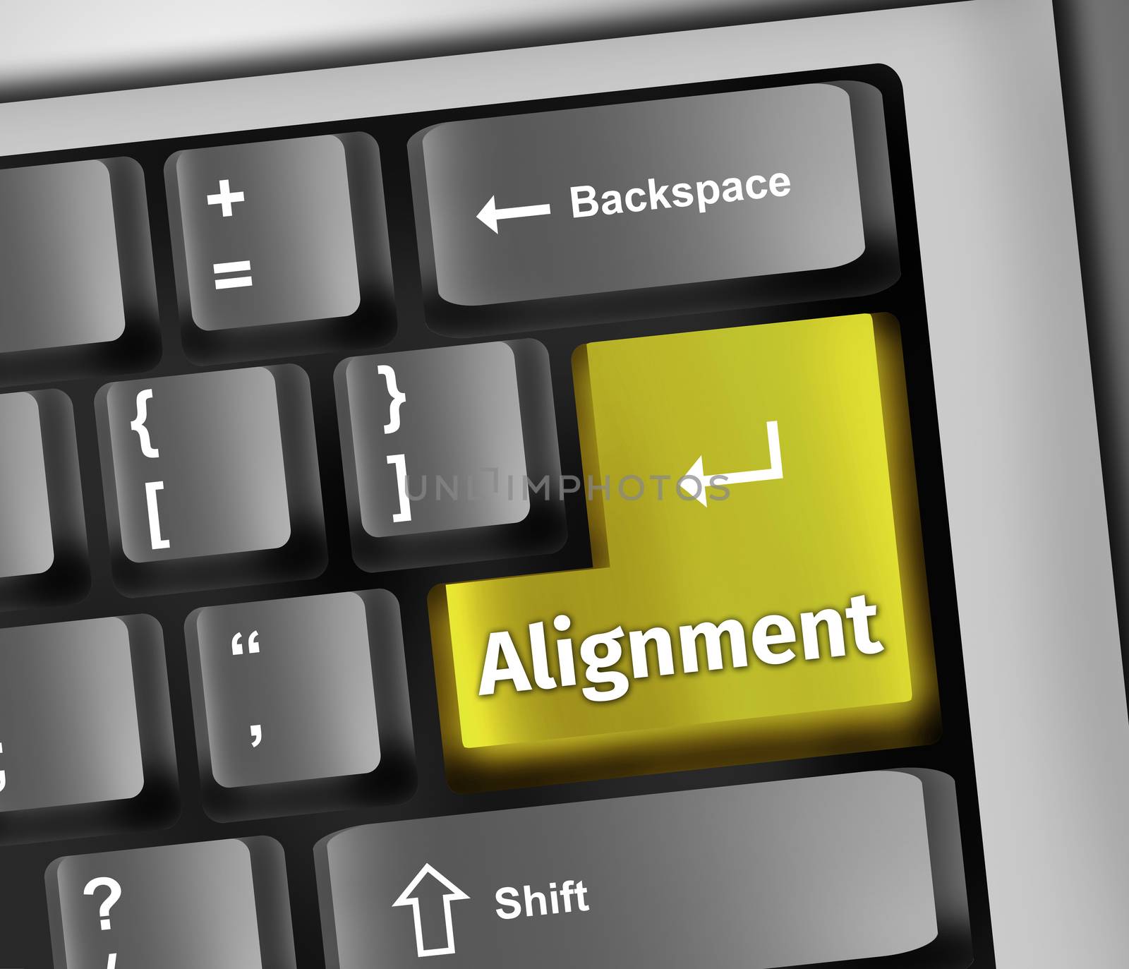 Keyboard Illustration with Alignment wording