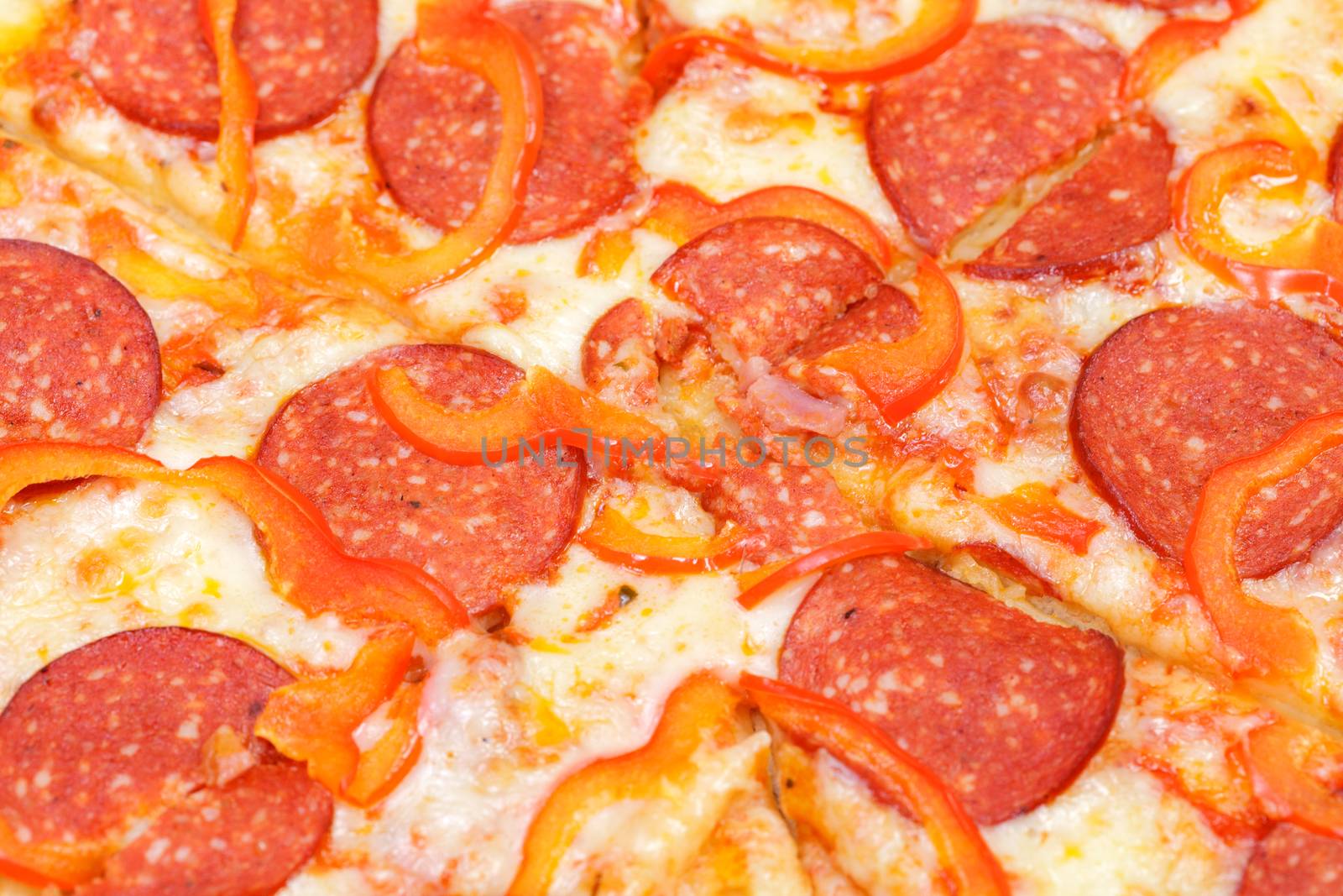 Closeup shot of fresh pizza by Nobilior