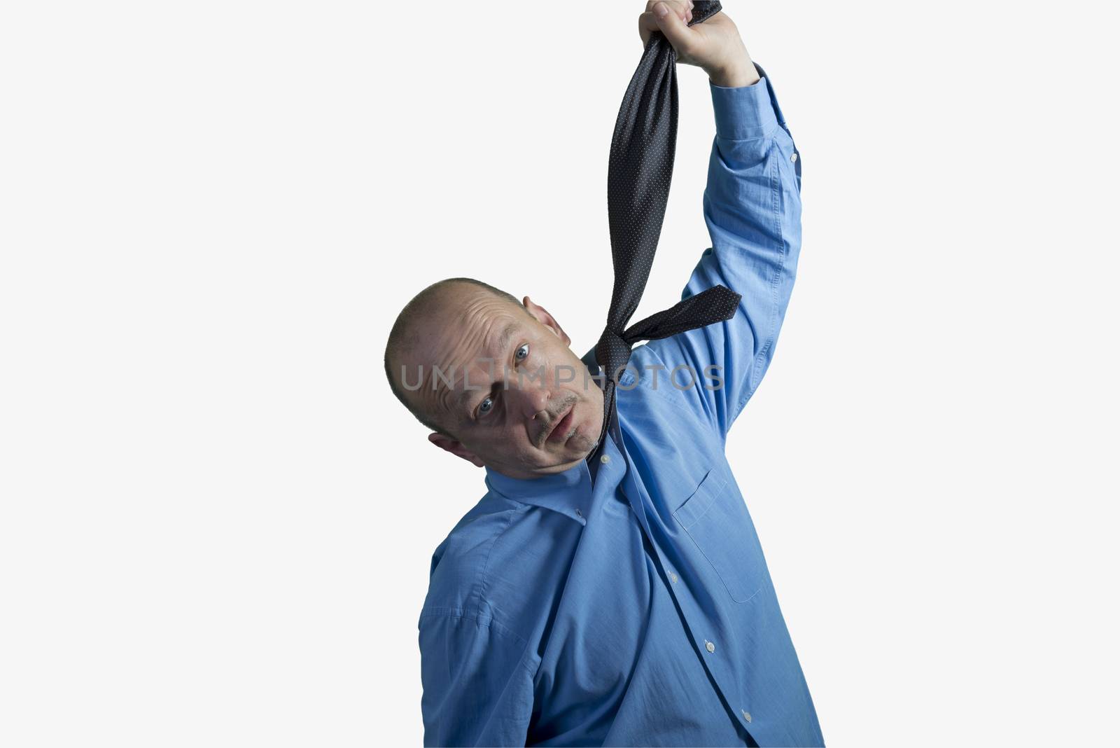 a man strangled by his tie