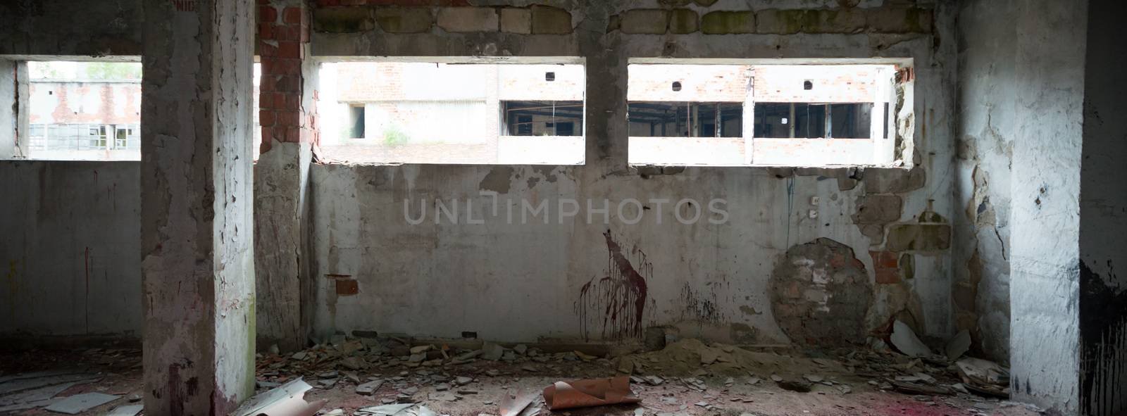 ruins of a very heavily polluted industrial factory, industrial series