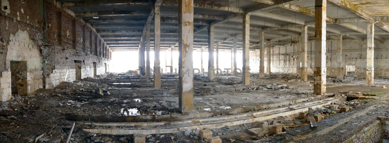 ruins of a very heavily polluted industrial factory, industrial series