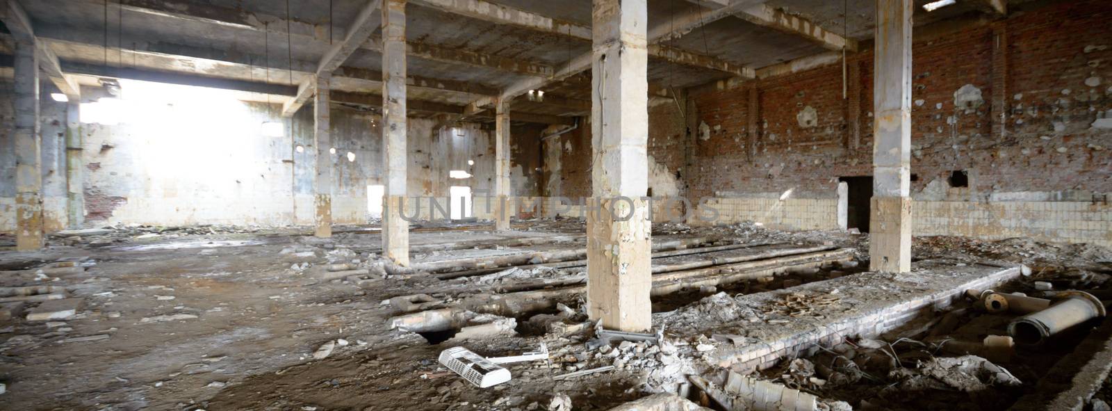 ruins of a very heavily polluted industrial factory, industrial series