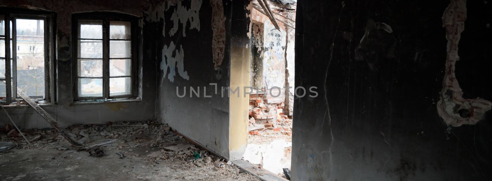 ruins of a very heavily polluted industrial factory, industrial series