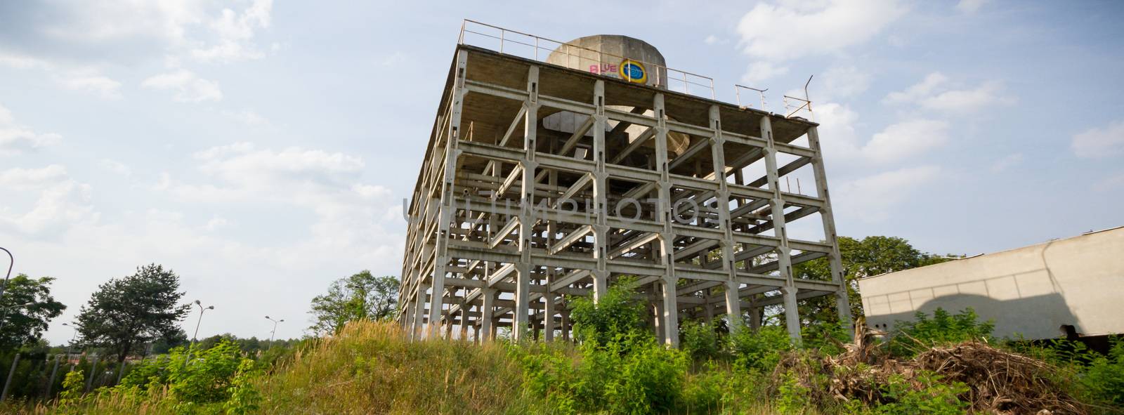 ruins of a very heavily polluted industrial factory, industrial series