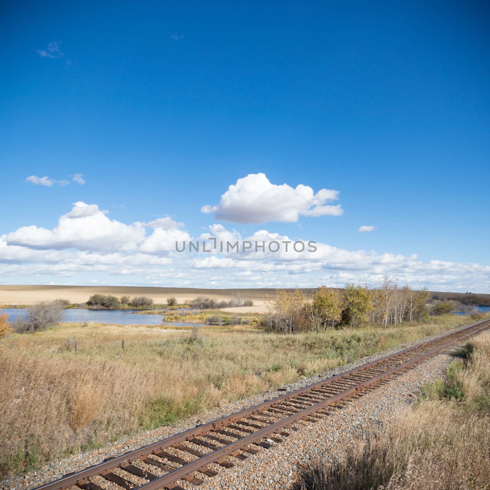 view of the railway track on a sunny day