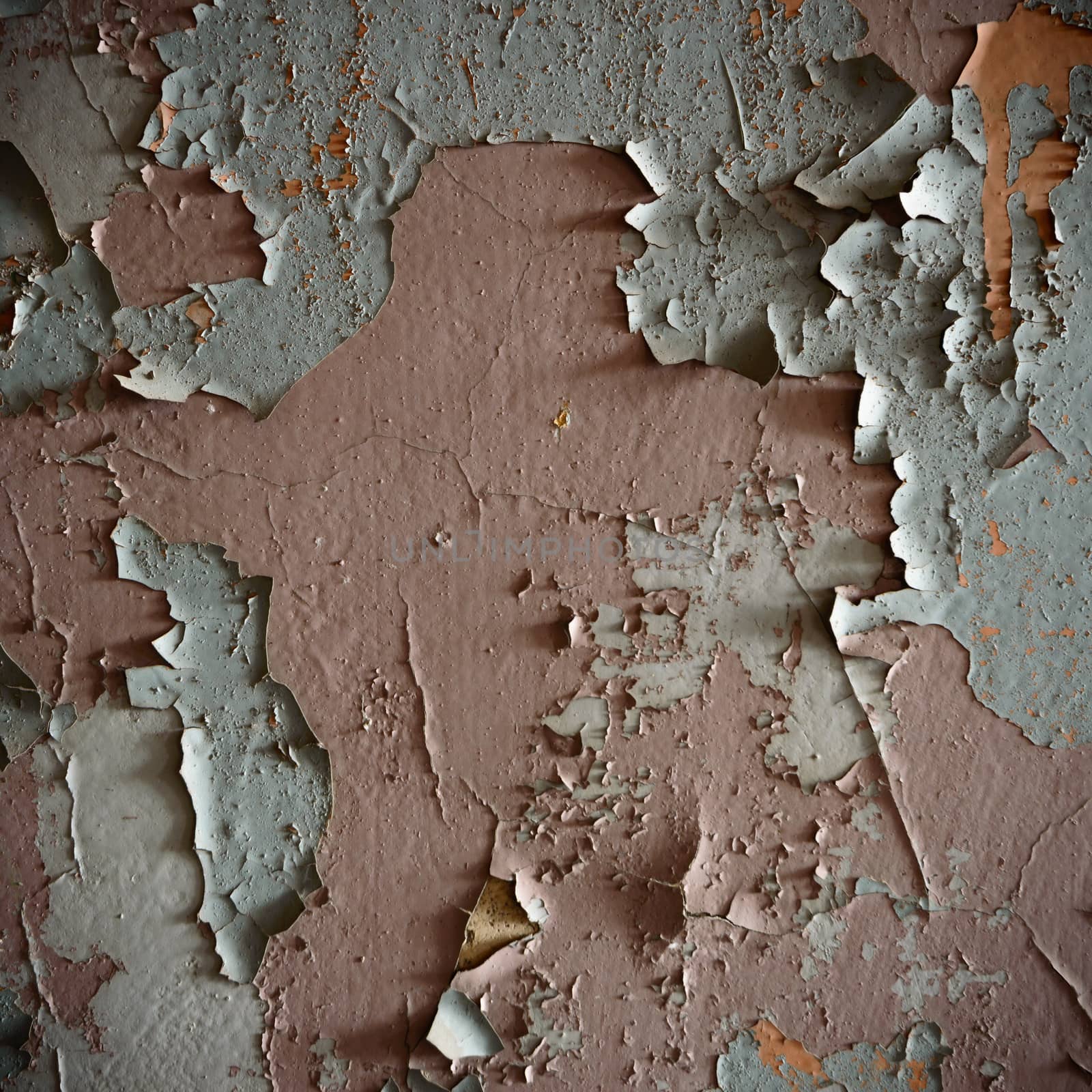 wide angle view of an old wall abandoned factory building