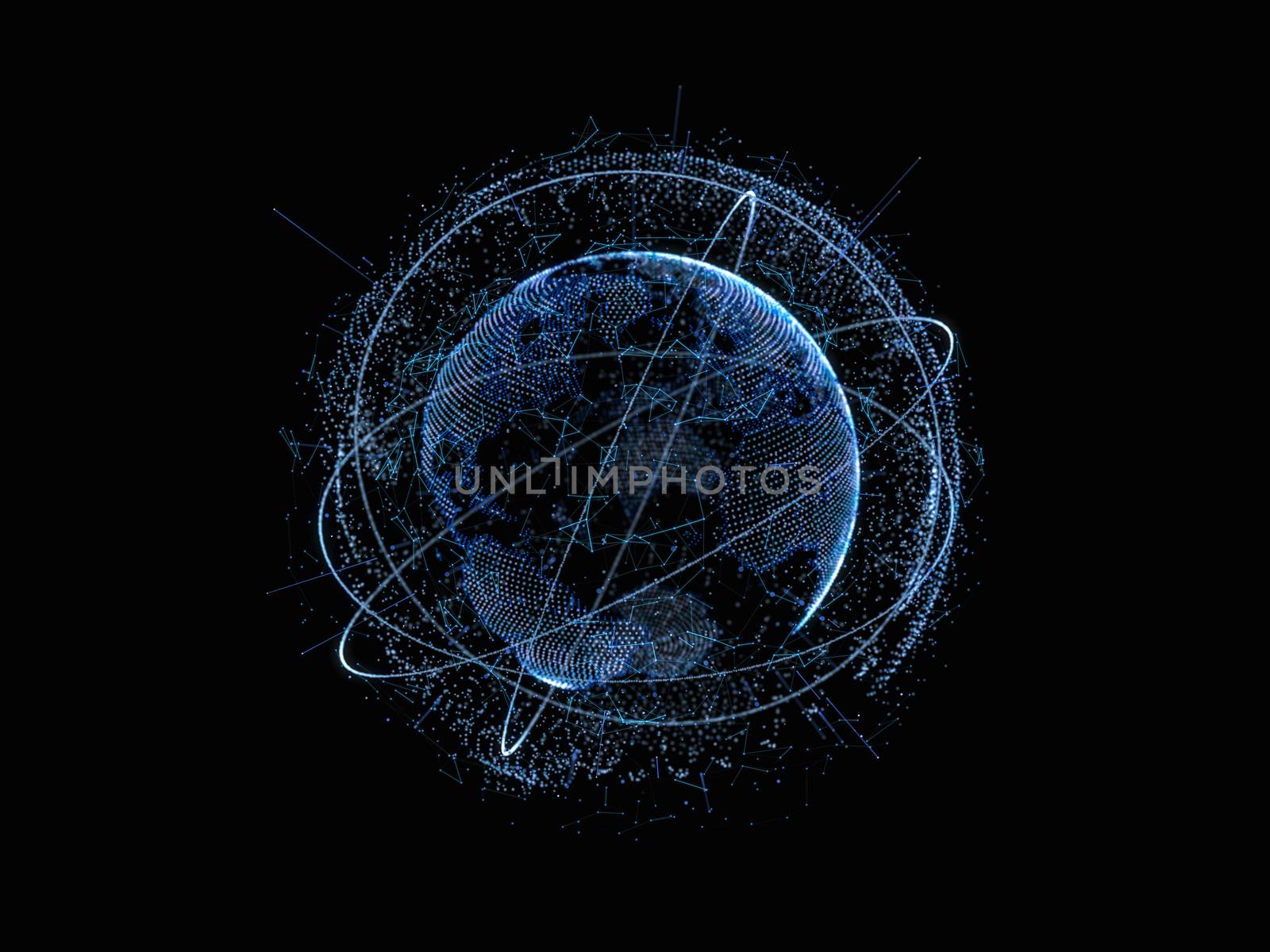 3d illustration of digital virtual planet Earth. Technological concept