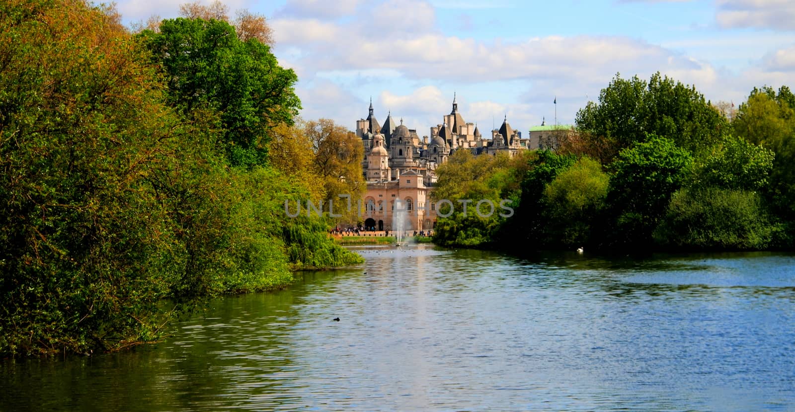 Summer view to St James's Park and The Household Cavalry Museum . London, UK by homocosmicos