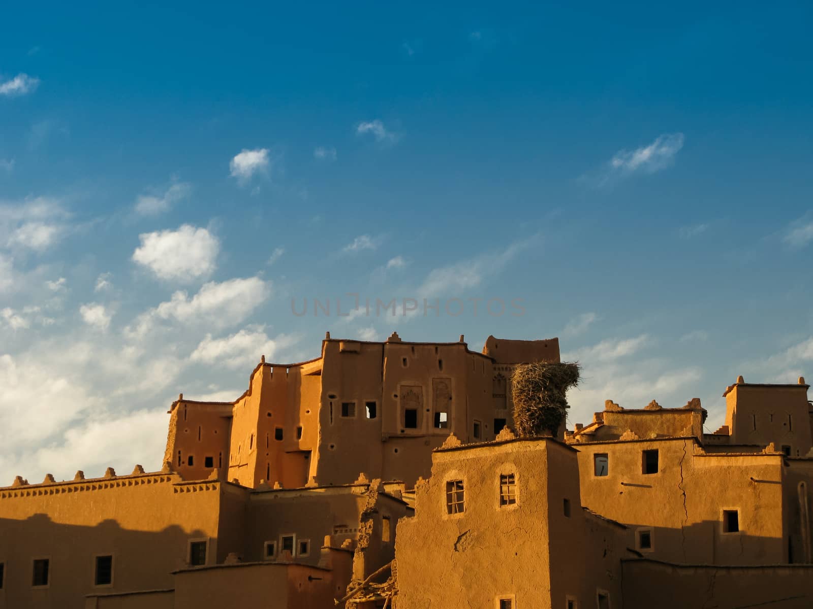 View to Ouarzazate old city aka kasbah, Crane nest Morocco by homocosmicos