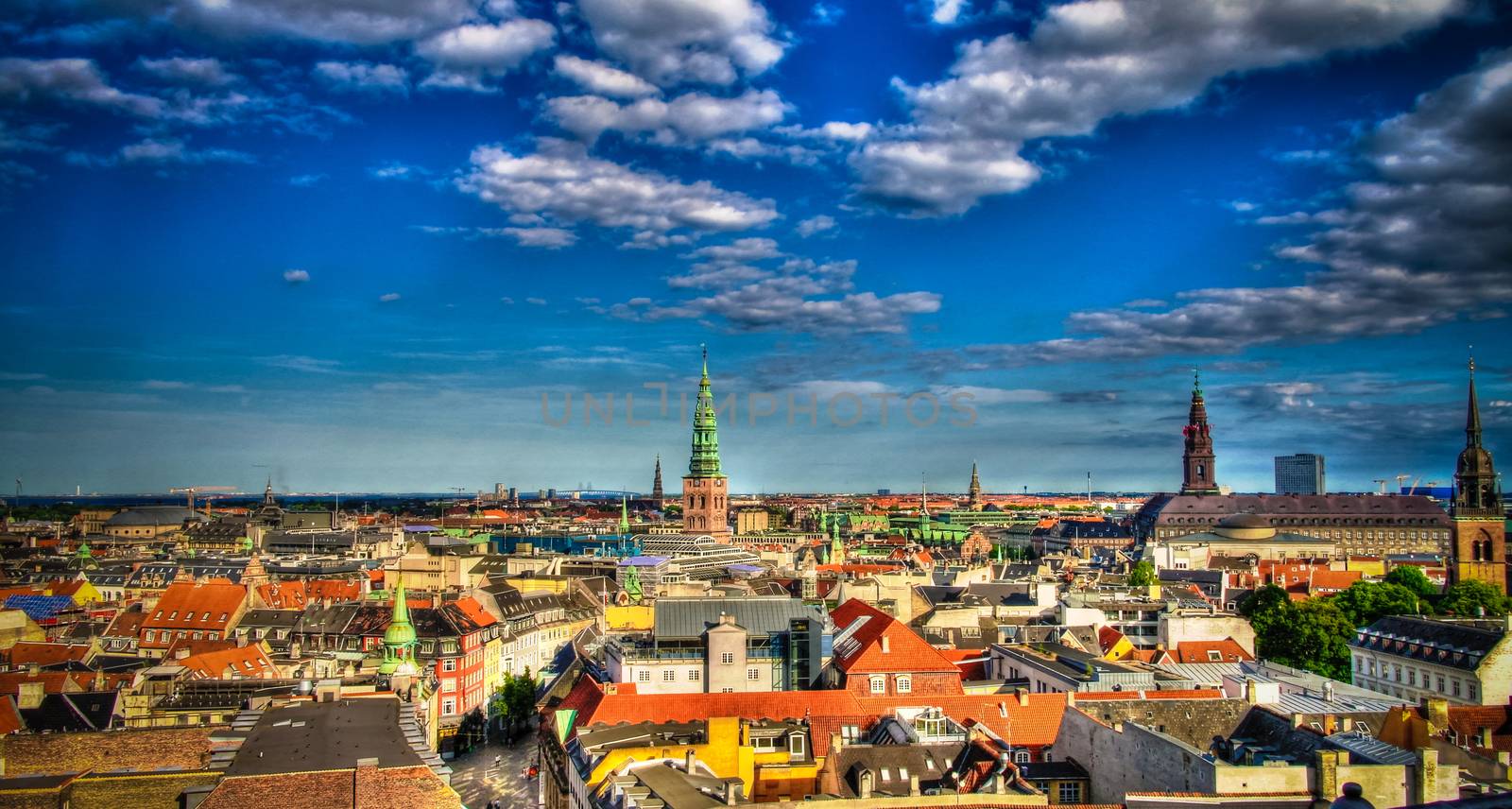 Panoramic aerial cityscape of Copenhagen city, Denmark by homocosmicos
